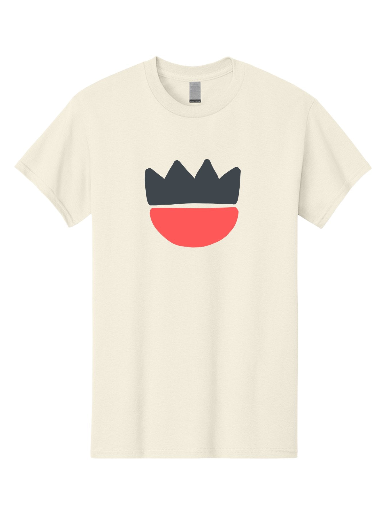 Crown-And-Smile Men'S Graphic Tee, 100% Cotton, Comfortable Casual Summer Wear, Machine Washable, Simple Crown Design, Red Smile, Minimalist Illustration, Monarch Symbol, Royal Emblem, Happy Face, Graphic Icon Aab682 7