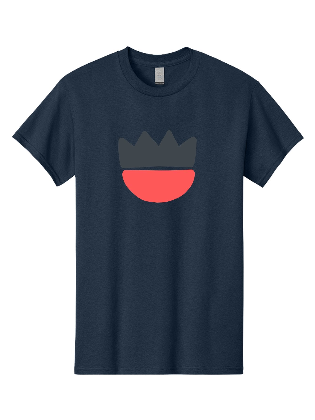 Crown-And-Smile Men'S Graphic Tee, 100% Cotton, Comfortable Casual Summer Wear, Machine Washable, Simple Crown Design, Red Smile, Minimalist Illustration, Monarch Symbol, Royal Emblem, Happy Face, Graphic Icon Aab682 10