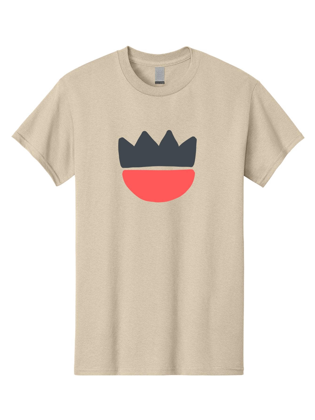 Crown-And-Smile Men'S Graphic Tee, 100% Cotton, Comfortable Casual Summer Wear, Machine Washable, Simple Crown Design, Red Smile, Minimalist Illustration, Monarch Symbol, Royal Emblem, Happy Face, Graphic Icon Aab682 9