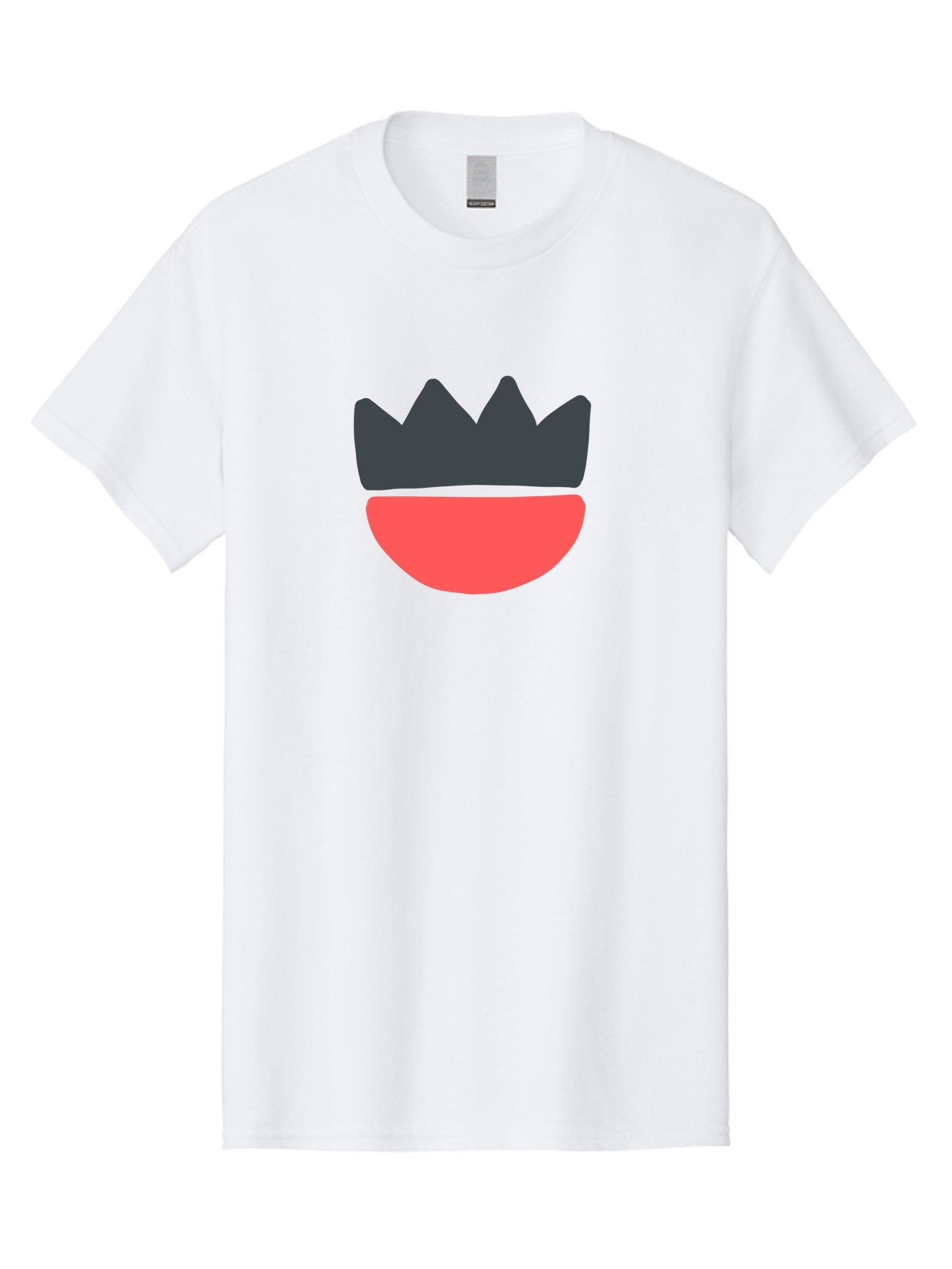 Crown-And-Smile Men'S Graphic Tee, 100% Cotton, Comfortable Casual Summer Wear, Machine Washable, Simple Crown Design, Red Smile, Minimalist Illustration, Monarch Symbol, Royal Emblem, Happy Face, Graphic Icon Aab682 3