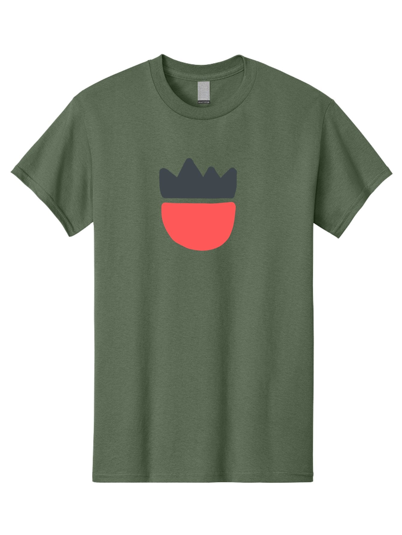 Crown-Icon Men'S Graphic Tee, 100% Cotton, Comfortable Casual Summer Wear, Machine Washable, Crown Icon, Bowl Symbol, Red And Black Graphic, Minimalist Design, Simple Shapes, Modern Illustration, Abstract Art, Digital Graphic Aab683 7