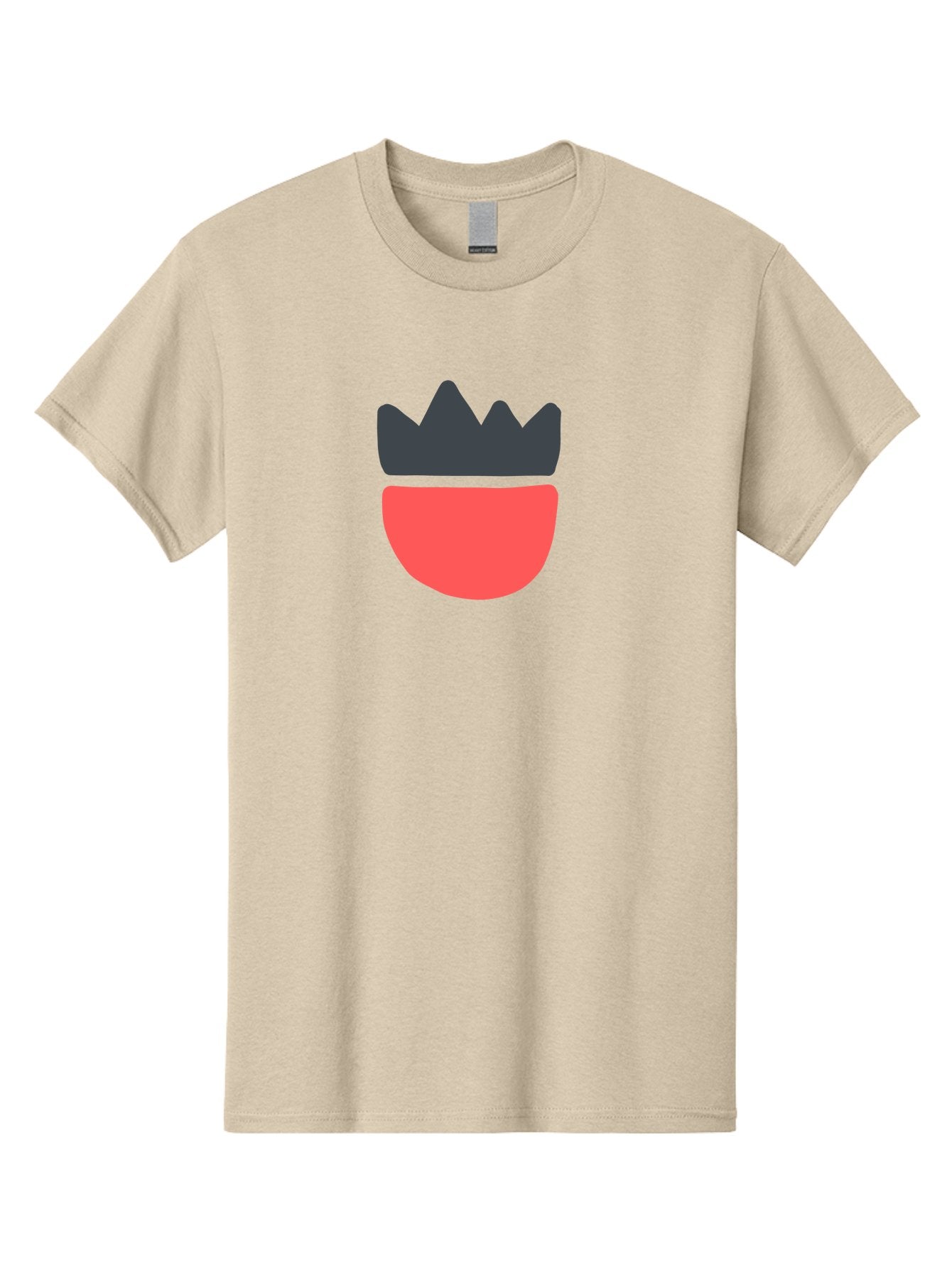 Crown-Icon Men'S Graphic Tee, 100% Cotton, Comfortable Casual Summer Wear, Machine Washable, Crown Icon, Bowl Symbol, Red And Black Graphic, Minimalist Design, Simple Shapes, Modern Illustration, Abstract Art, Digital Graphic Aab683