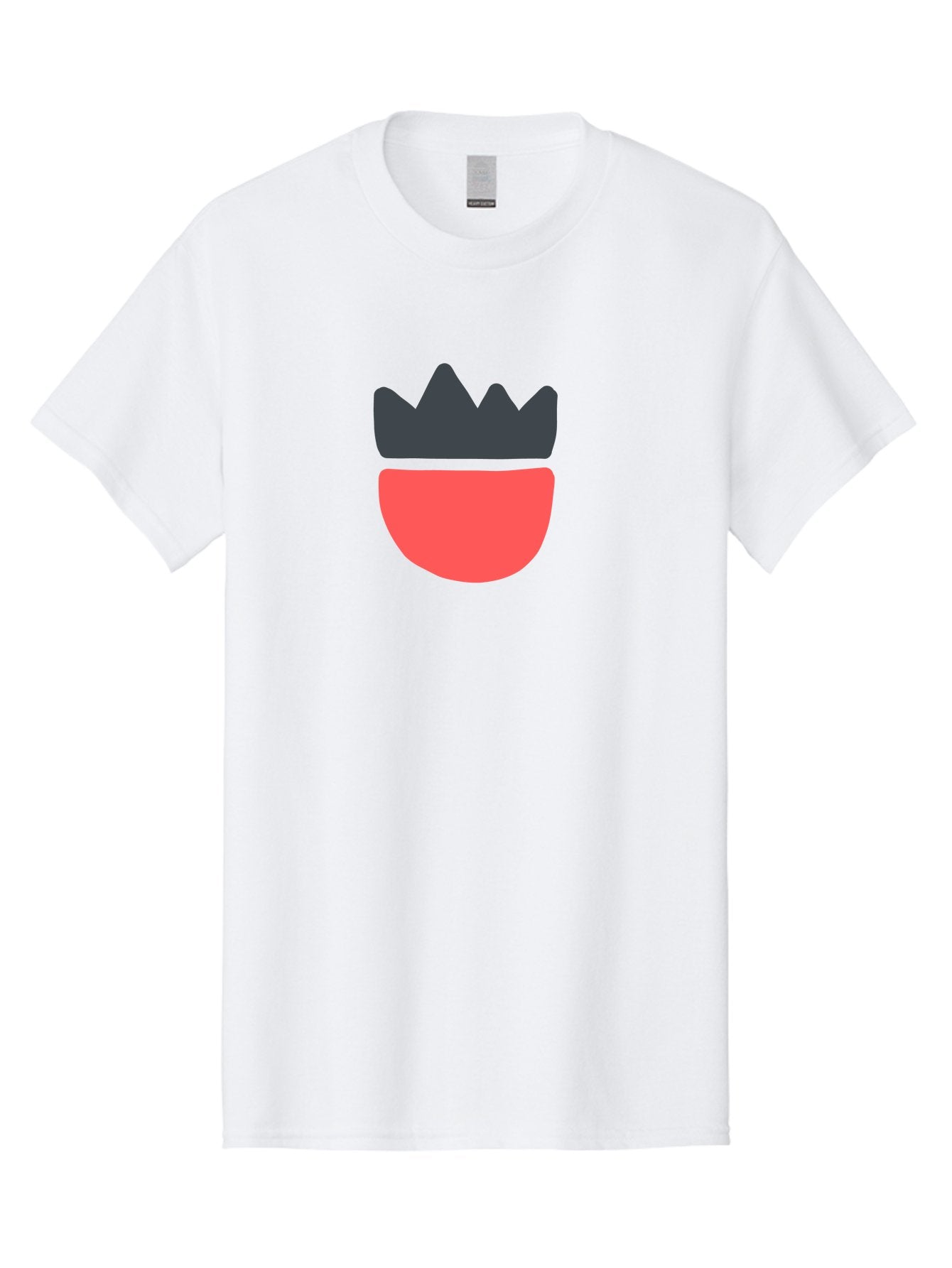 Crown-Icon Men'S Graphic Tee, 100% Cotton, Comfortable Casual Summer Wear, Machine Washable, Crown Icon, Bowl Symbol, Red And Black Graphic, Minimalist Design, Simple Shapes, Modern Illustration, Abstract Art, Digital Graphic Aab683 13
