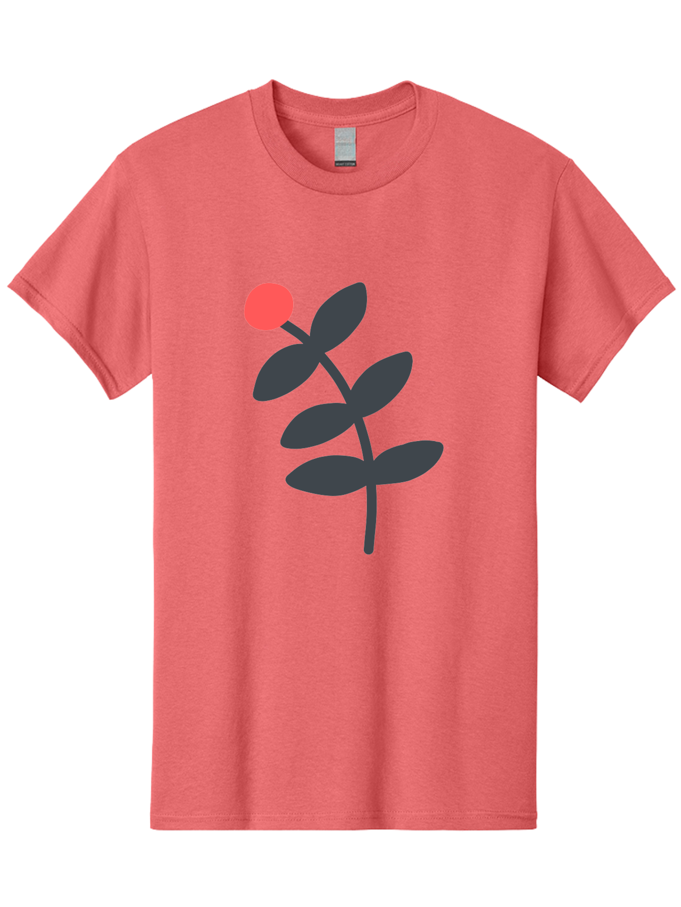 Dark-Purple-Leaves-With-Red-Berry Men'S Graphic Tee, 100% Cotton, Comfortable Casual Summer Wear, Machine Washable, Red Berry, Dark Leaves, Simple Graphic, Minimalist Design, Floral Illustration, Botanical Art, Modern Style, Bold Colors Aab689 15