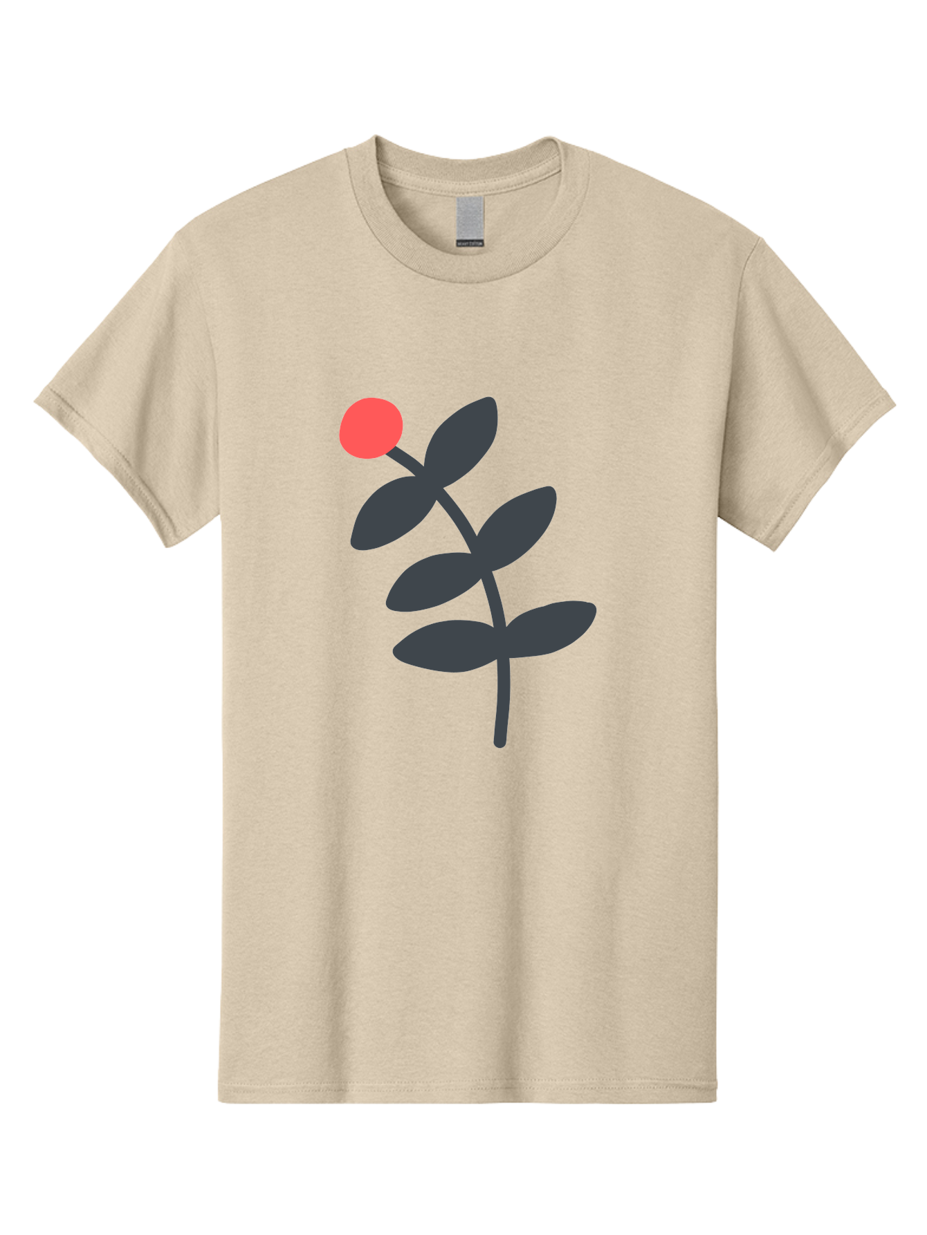 Dark-Purple-Leaves-With-Red-Berry Men'S Graphic Tee, 100% Cotton, Comfortable Casual Summer Wear, Machine Washable, Red Berry, Dark Leaves, Simple Graphic, Minimalist Design, Floral Illustration, Botanical Art, Modern Style, Bold Colors Aab689 29