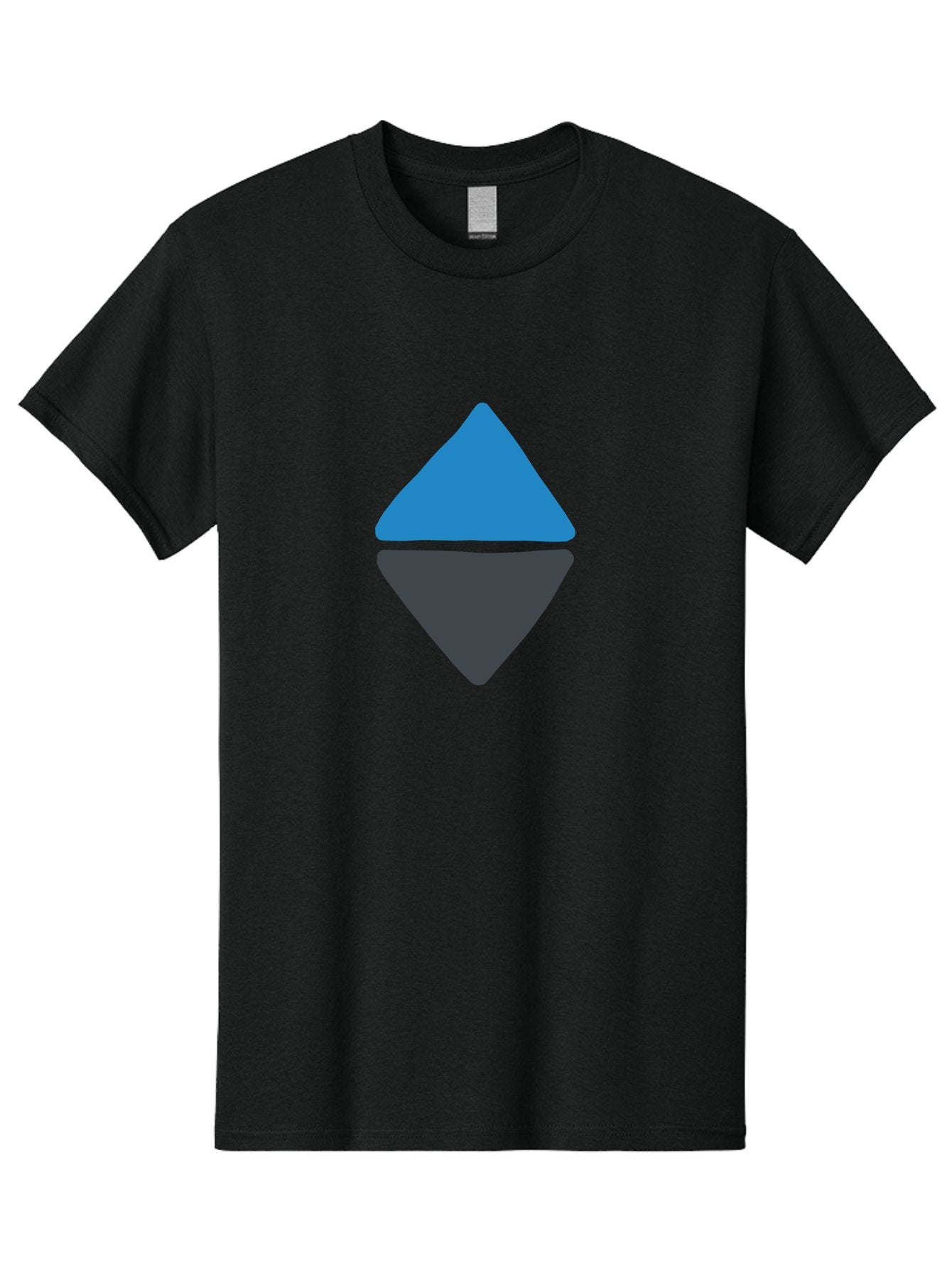 Diamond-Logo Men'S Graphic Tee, 100% Cotton, Comfortable Casual Summer Wear, Machine Washable, Ethereum Logo, Diamond Shape, Blue And Black, Cryptocurrency Symbol, Blockchain Icon, Digital Currency, Modern Design, Abstract Shape, Aab690