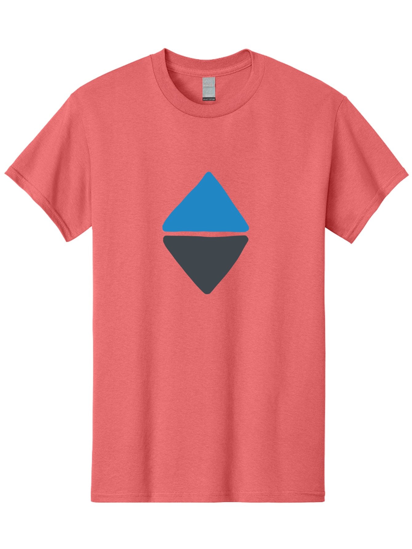 Diamond-Logo Men'S Graphic Tee, 100% Cotton, Comfortable Casual Summer Wear, Machine Washable, Ethereum Logo, Diamond Shape, Blue And Black, Cryptocurrency Symbol, Blockchain Icon, Digital Currency, Modern Design, Abstract Shape, Aab690 7
