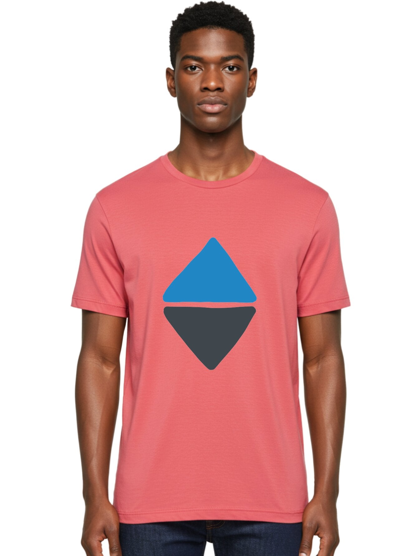 Diamond-Logo Men'S Graphic Tee, 100% Cotton, Comfortable Casual Summer Wear, Machine Washable, Ethereum Logo, Diamond Shape, Blue And Black, Cryptocurrency Symbol, Blockchain Icon, Digital Currency, Modern Design, Abstract Shape, Aab690 16