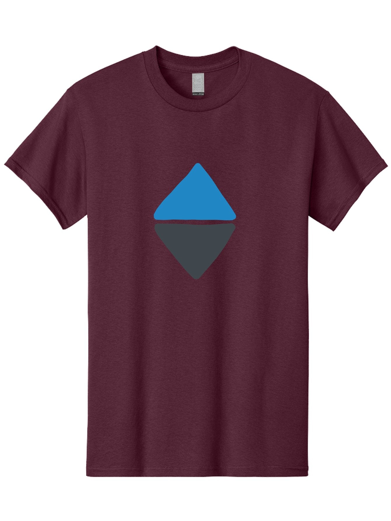 Diamond-Logo Men'S Graphic Tee, 100% Cotton, Comfortable Casual Summer Wear, Machine Washable, Ethereum Logo, Diamond Shape, Blue And Black, Cryptocurrency Symbol, Blockchain Icon, Digital Currency, Modern Design, Abstract Shape, Aab690 5