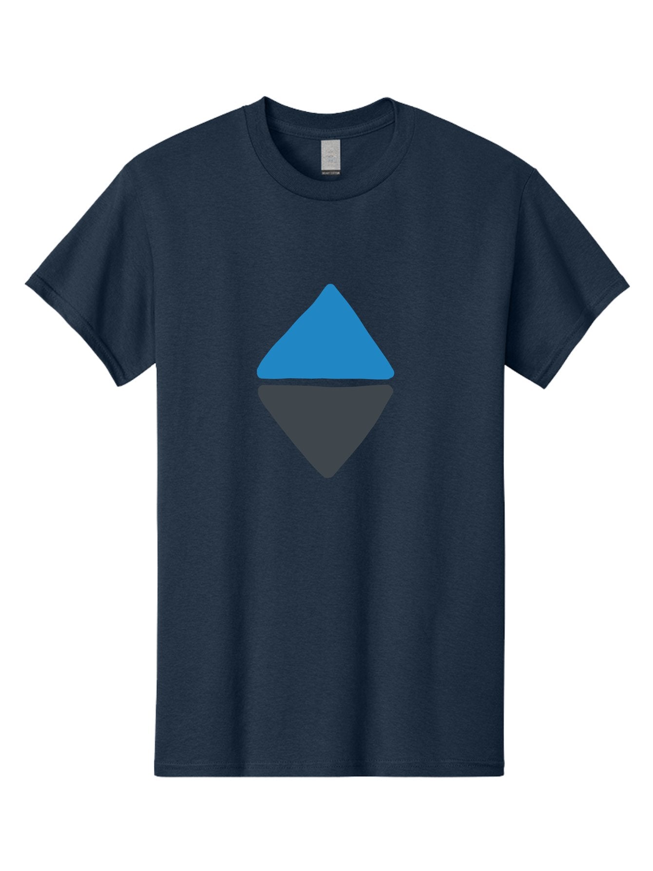 Diamond-Logo Men'S Graphic Tee, 100% Cotton, Comfortable Casual Summer Wear, Machine Washable, Ethereum Logo, Diamond Shape, Blue And Black, Cryptocurrency Symbol, Blockchain Icon, Digital Currency, Modern Design, Abstract Shape, Aab690 9