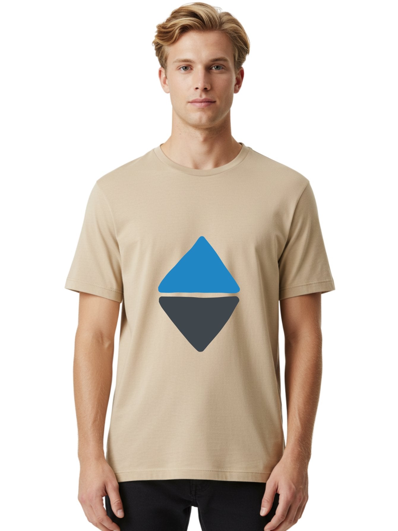 Diamond-Logo Men'S Graphic Tee, 100% Cotton, Comfortable Casual Summer Wear, Machine Washable, Ethereum Logo, Diamond Shape, Blue And Black, Cryptocurrency Symbol, Blockchain Icon, Digital Currency, Modern Design, Abstract Shape, Aab690 29