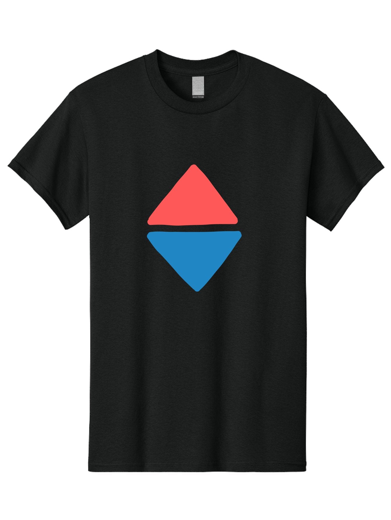 Diamond-Shape Men'S Graphic Tee, 100% Cotton, Comfortable Casual Summer Wear, Machine Washable, Red Diamond, Blue Diamond, Geometric Shapes, Abstract Design, Vibrant Colors, Minimalist Art, Modern Graphics, Diamond Symbol Aab691 7