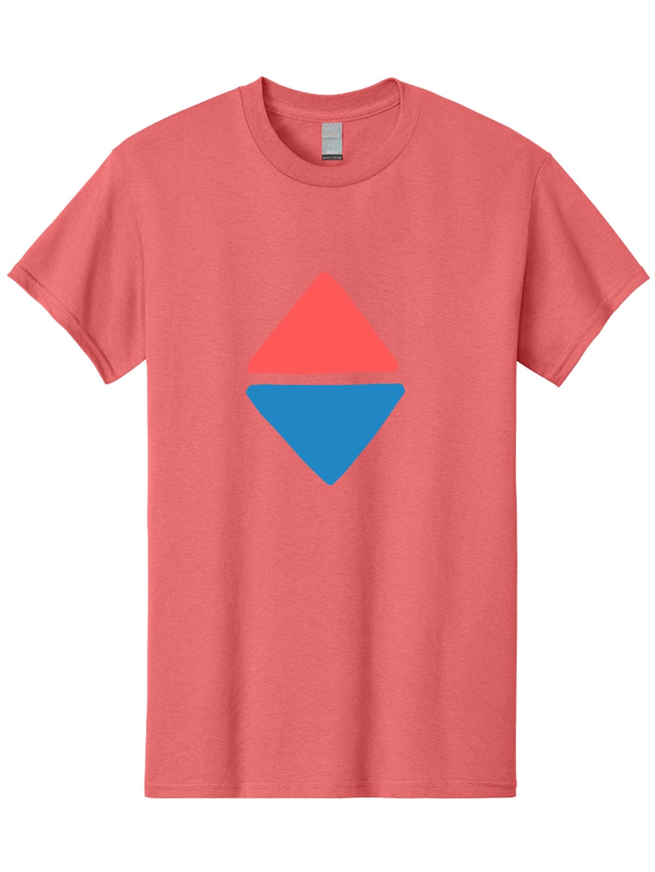 Diamond-Shape Men'S Graphic Tee, 100% Cotton, Comfortable Casual Summer Wear, Machine Washable, Red Diamond, Blue Diamond, Geometric Shapes, Abstract Design, Vibrant Colors, Minimalist Art, Modern Graphics, Diamond Symbol Aab691 8