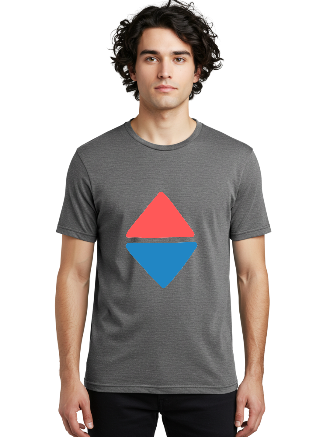 Diamond-Shape Men'S Graphic Tee, 100% Cotton, Comfortable Casual Summer Wear, Machine Washable, Red Diamond, Blue Diamond, Geometric Shapes, Abstract Design, Vibrant Colors, Minimalist Art, Modern Graphics, Diamond Symbol Aab691 10