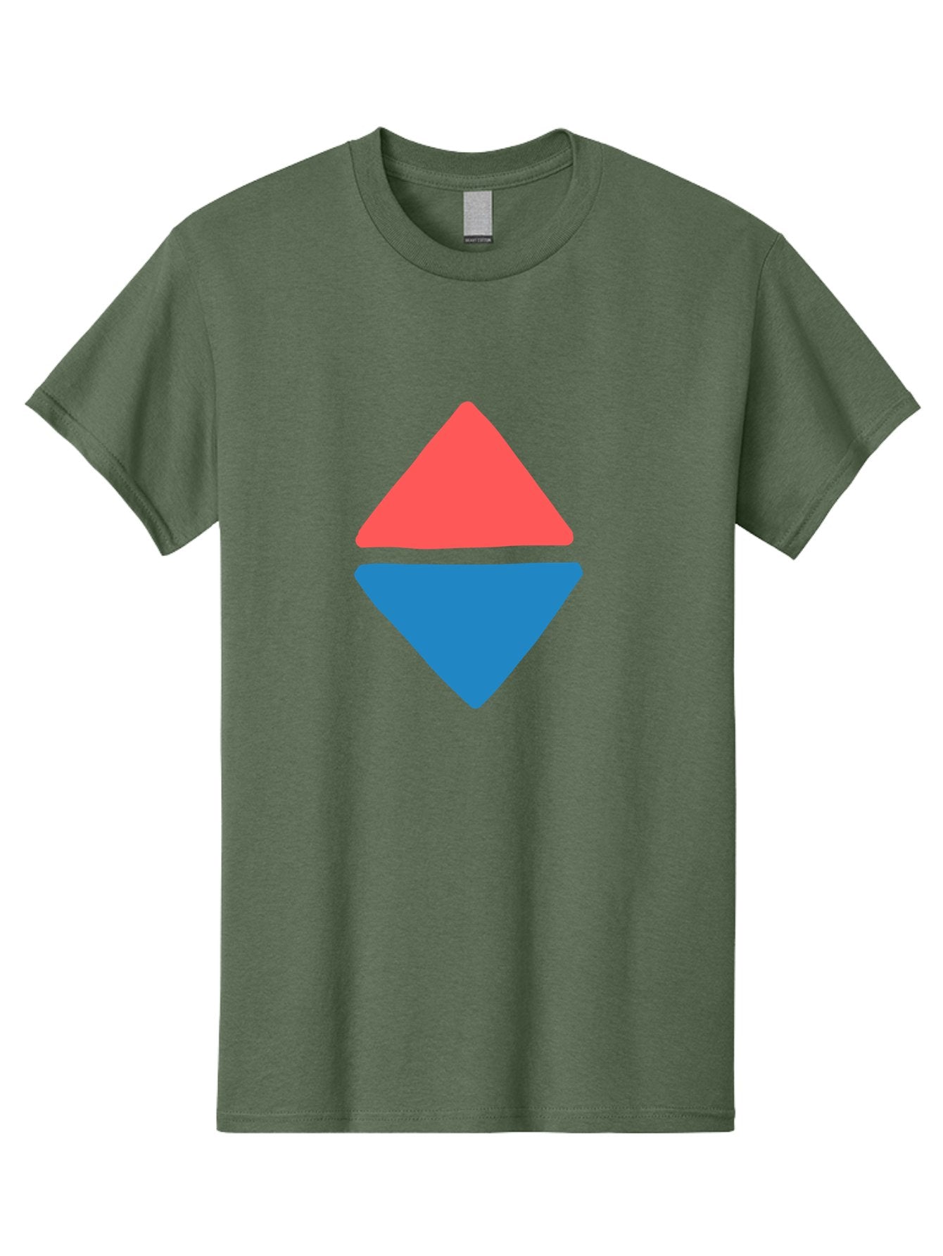 Diamond-Shape Men'S Graphic Tee, 100% Cotton, Comfortable Casual Summer Wear, Machine Washable, Red Diamond, Blue Diamond, Geometric Shapes, Abstract Design, Vibrant Colors, Minimalist Art, Modern Graphics, Diamond Symbol Aab691 11
