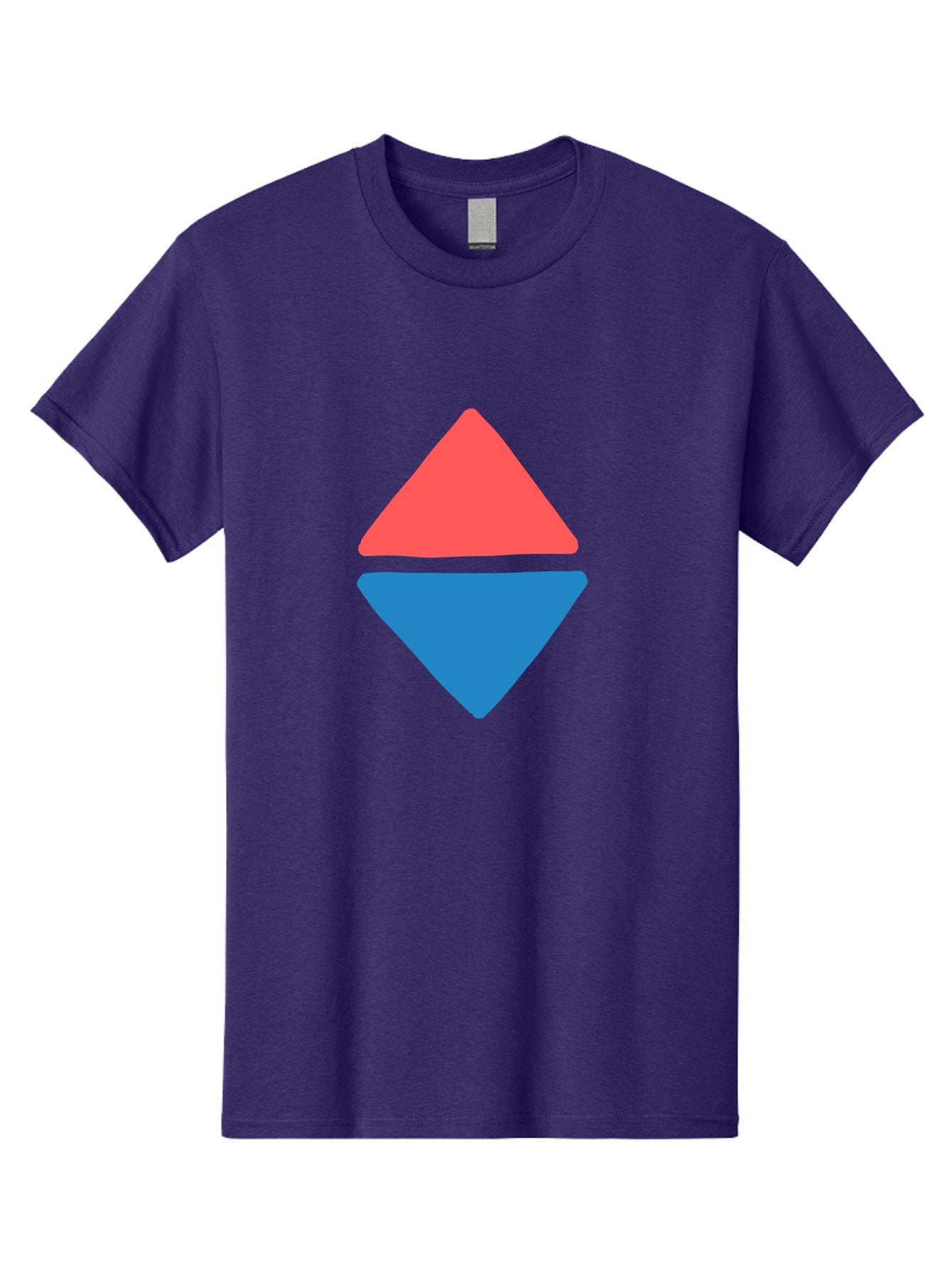 Diamond-Shape Men'S Graphic Tee, 100% Cotton, Comfortable Casual Summer Wear, Machine Washable, Red Diamond, Blue Diamond, Geometric Shapes, Abstract Design, Vibrant Colors, Minimalist Art, Modern Graphics, Diamond Symbol Aab691 4