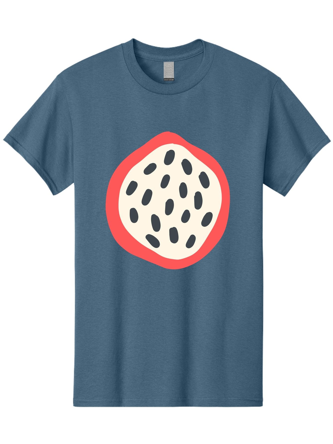 Dragon-Fruit-1 Men'S Graphic Tee, 100% Cotton, Comfortable Casual Summer Wear, Machine Washable, Dragon Fruit, Sliced Fruit, Black Seeds, Red Skin, White Pulp, Exotic Fruit, Tropical Flavors, Vibrant Colors, Healthy Snack, Fruit Illustration Aab692