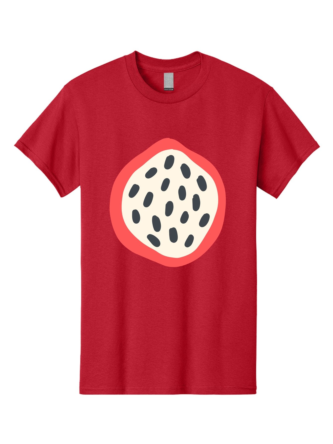 Dragon-Fruit-1 Men'S Graphic Tee, 100% Cotton, Comfortable Casual Summer Wear, Machine Washable, Dragon Fruit, Sliced Fruit, Black Seeds, Red Skin, White Pulp, Exotic Fruit, Tropical Flavors, Vibrant Colors, Healthy Snack, Fruit Illustration Aab692 10