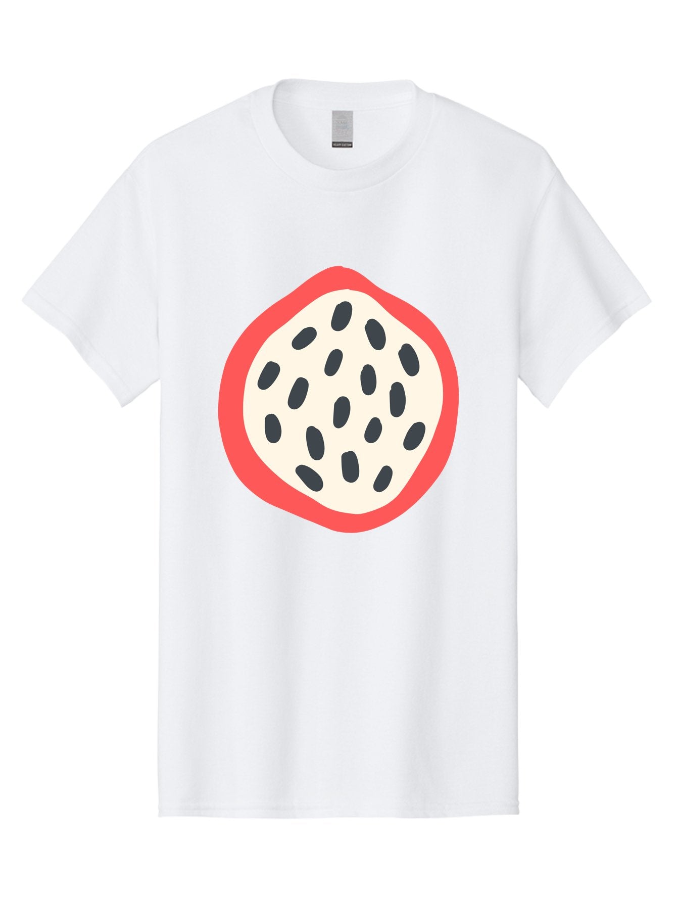 Dragon-Fruit-1 Men'S Graphic Tee, 100% Cotton, Comfortable Casual Summer Wear, Machine Washable, Dragon Fruit, Sliced Fruit, Black Seeds, Red Skin, White Pulp, Exotic Fruit, Tropical Flavors, Vibrant Colors, Healthy Snack, Fruit Illustration Aab692