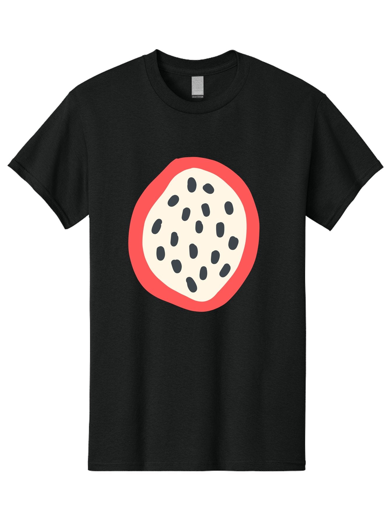 Dragon-Fruit-2 Men'S Graphic Tee, 100% Cotton, Comfortable Casual Summer Wear, Machine Washable, Dragon Fruit Illustration, White And Red Fruit, Black Seeds, Healthy Eating, Exotic Fruit, Tropical Vibes, Digital Art Aab693 11