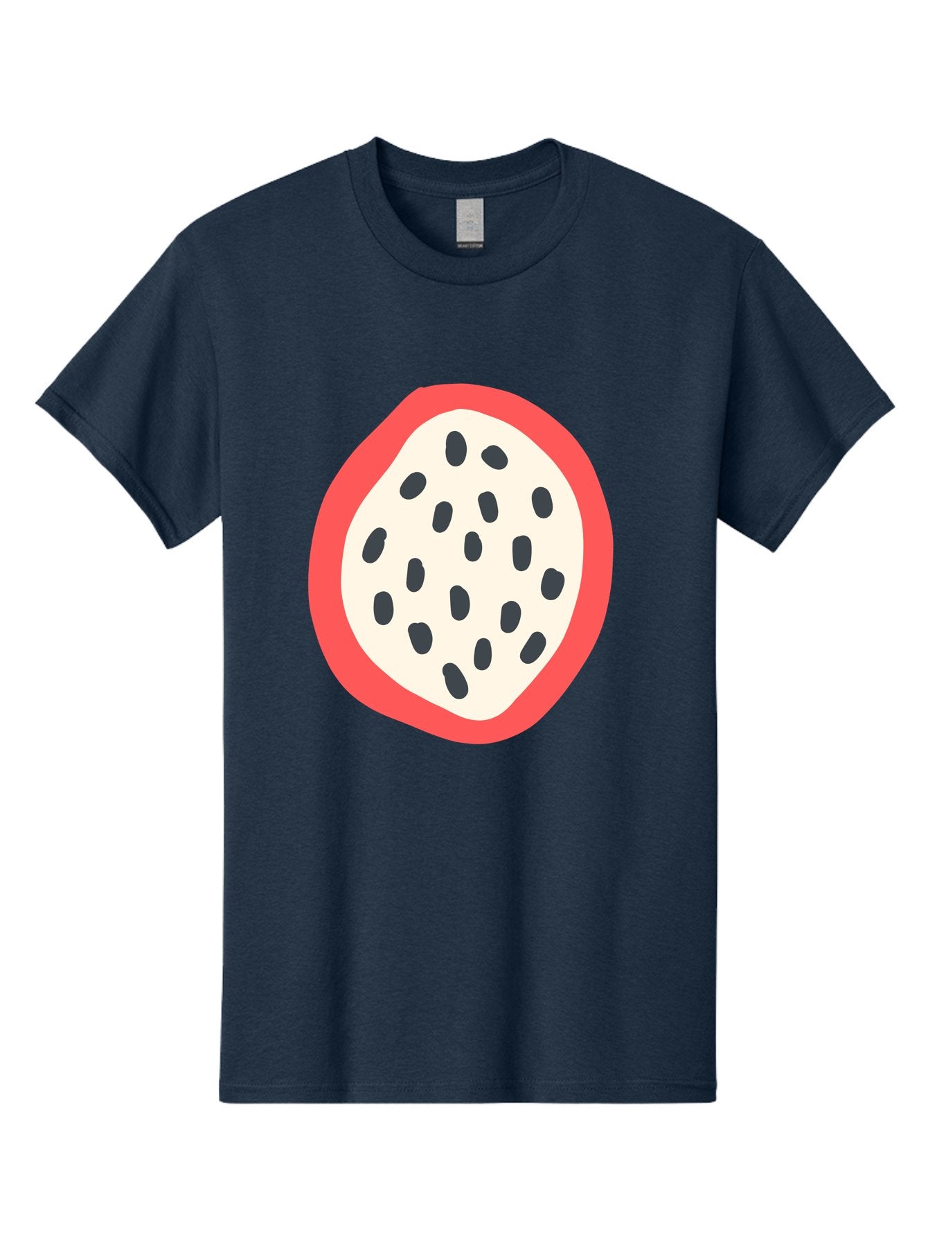 Dragon-Fruit-2 Men'S Graphic Tee, 100% Cotton, Comfortable Casual Summer Wear, Machine Washable, Dragon Fruit Illustration, White And Red Fruit, Black Seeds, Healthy Eating, Exotic Fruit, Tropical Vibes, Digital Art Aab693 14
