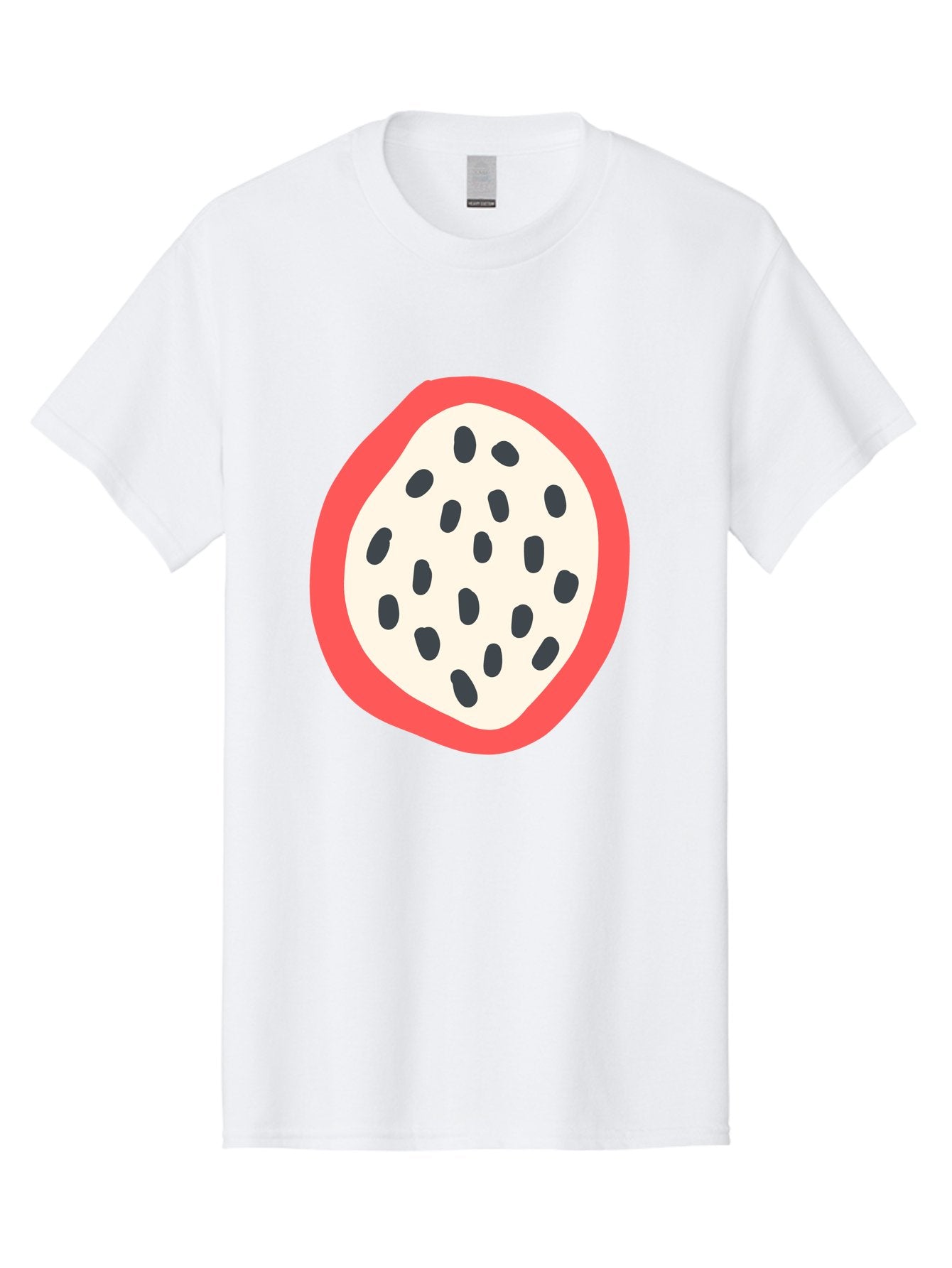 Dragon-Fruit-2 Men'S Graphic Tee, 100% Cotton, Comfortable Casual Summer Wear, Machine Washable, Dragon Fruit Illustration, White And Red Fruit, Black Seeds, Healthy Eating, Exotic Fruit, Tropical Vibes, Digital Art Aab693 12