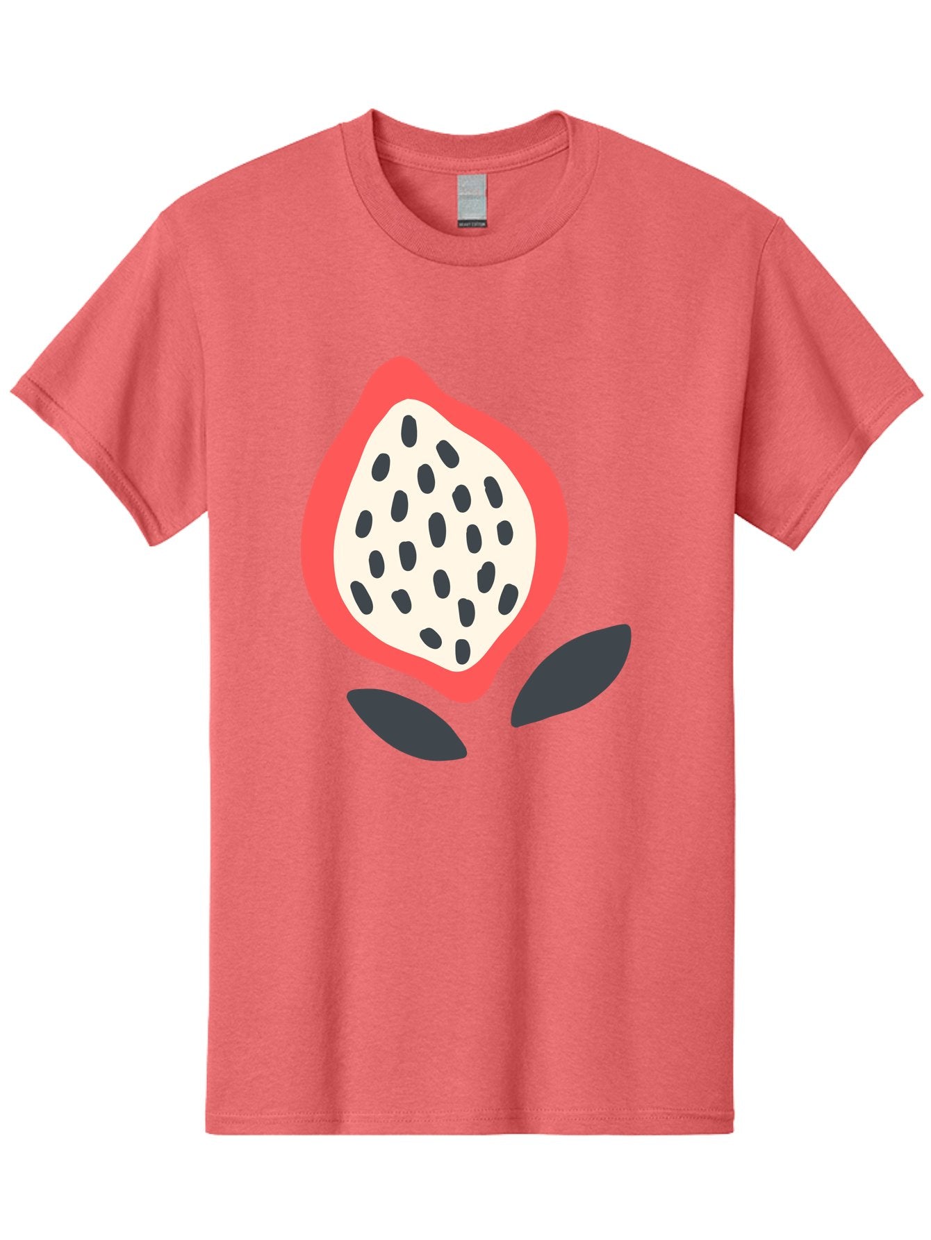 Dragon-Fruit Men'S Graphic Tee, 100% Cotton, Comfortable Casual Summer Wear, Machine Washable, Dragon Fruit, Exotic Fruit, Pink Skin, Black Seeds, White Pulp, Tropical Flavors, Healthy Eating, Fruit Illustration, Minimalist Art, Sweet Treat Aab695 15
