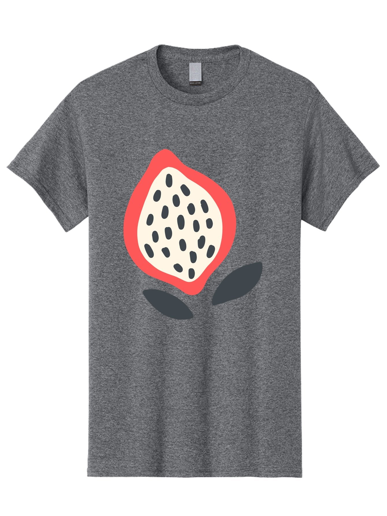 Dragon-Fruit Men'S Graphic Tee, 100% Cotton, Comfortable Casual Summer Wear, Machine Washable, Dragon Fruit, Exotic Fruit, Pink Skin, Black Seeds, White Pulp, Tropical Flavors, Healthy Eating, Fruit Illustration, Minimalist Art, Sweet Treat Aab695 4
