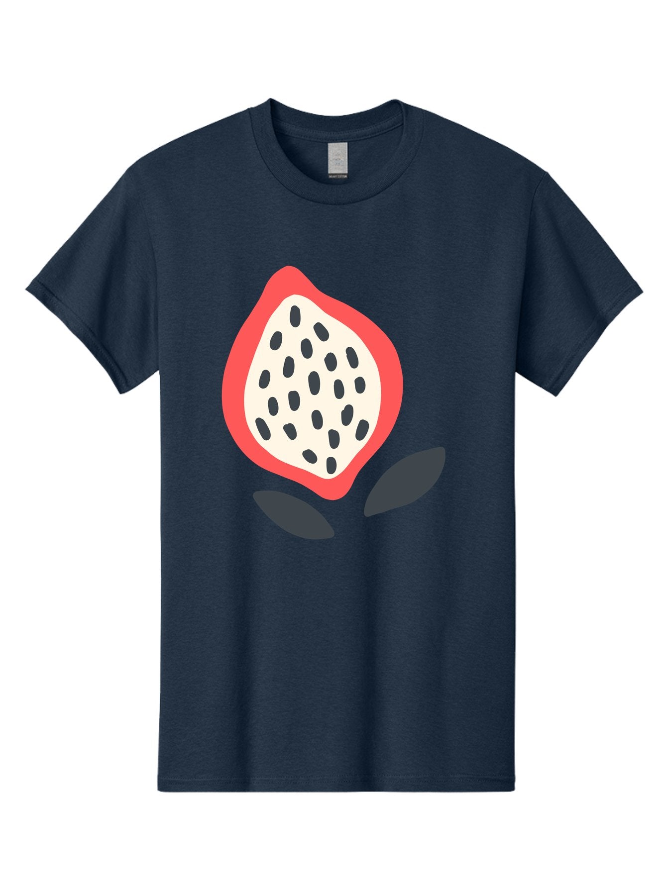 Dragon-Fruit Men'S Graphic Tee, 100% Cotton, Comfortable Casual Summer Wear, Machine Washable, Dragon Fruit, Exotic Fruit, Pink Skin, Black Seeds, White Pulp, Tropical Flavors, Healthy Eating, Fruit Illustration, Minimalist Art, Sweet Treat Aab695 5