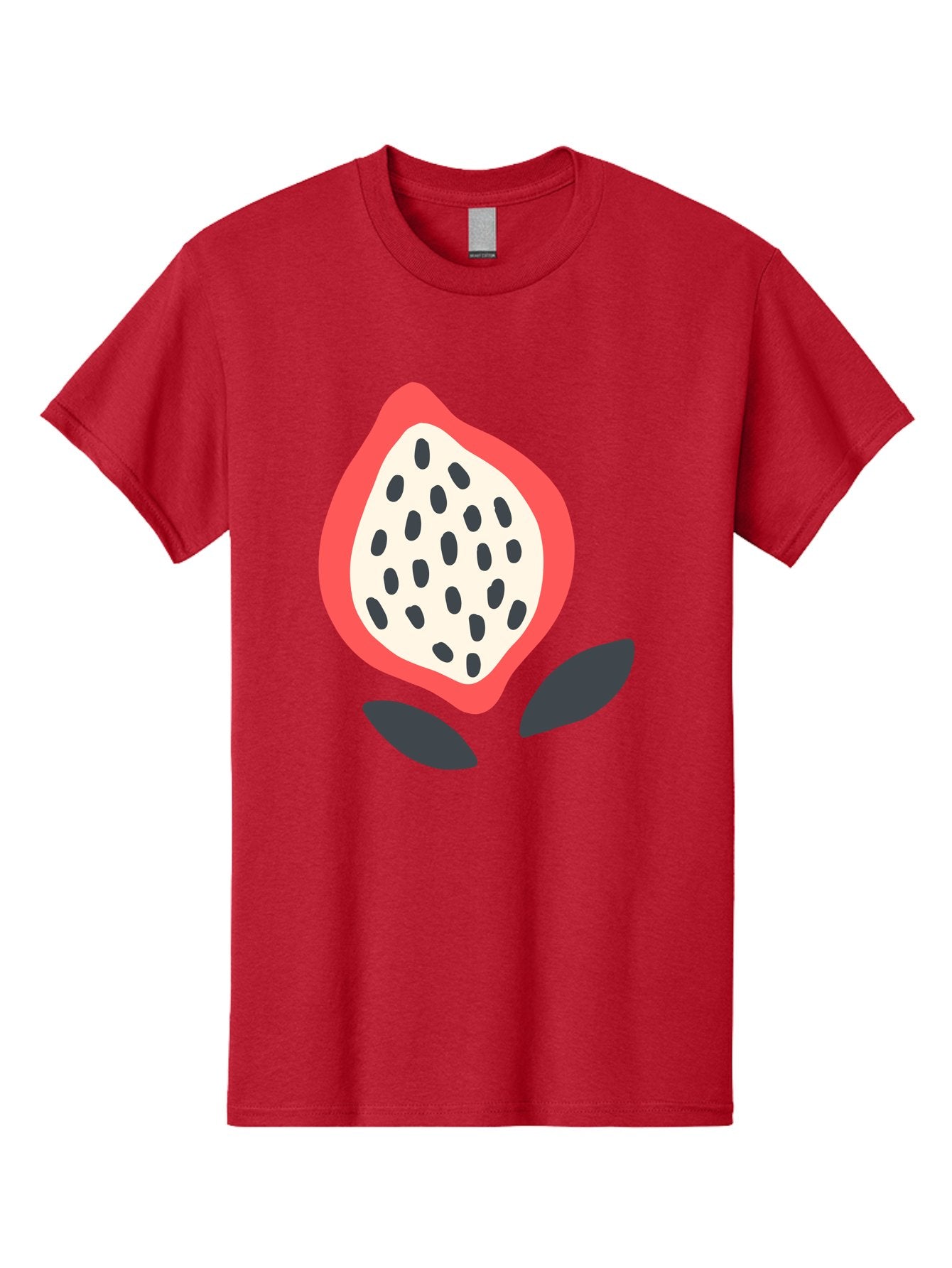 Dragon-Fruit Men'S Graphic Tee, 100% Cotton, Comfortable Casual Summer Wear, Machine Washable, Dragon Fruit, Exotic Fruit, Pink Skin, Black Seeds, White Pulp, Tropical Flavors, Healthy Eating, Fruit Illustration, Minimalist Art, Sweet Treat Aab695 7
