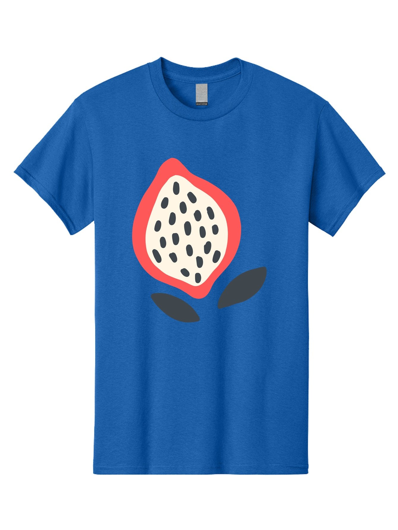 Dragon-Fruit Men'S Graphic Tee, 100% Cotton, Comfortable Casual Summer Wear, Machine Washable, Dragon Fruit, Exotic Fruit, Pink Skin, Black Seeds, White Pulp, Tropical Flavors, Healthy Eating, Fruit Illustration, Minimalist Art, Sweet Treat Aab695