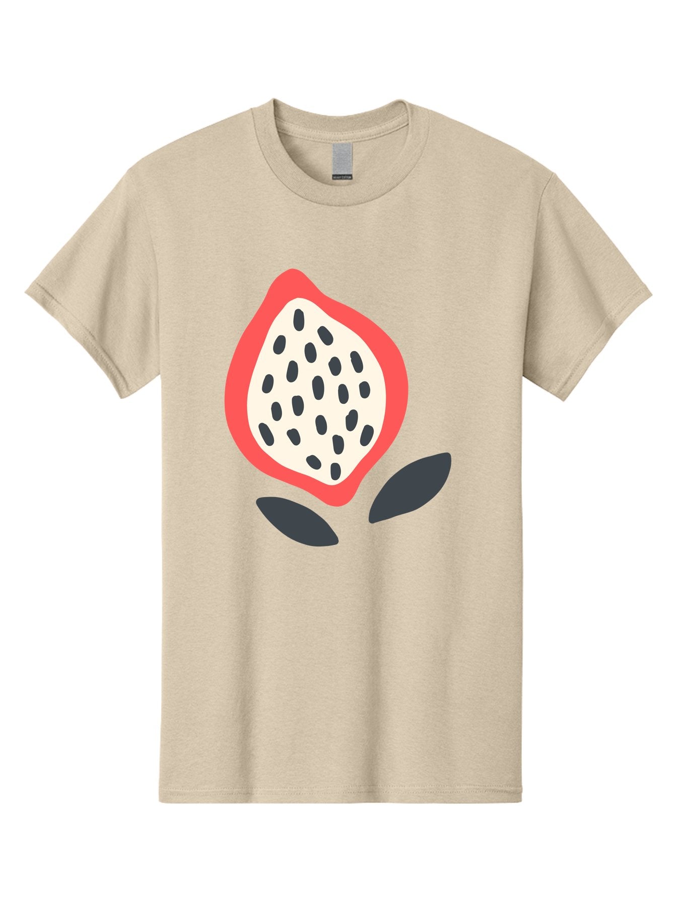 Dragon-Fruit Men'S Graphic Tee, 100% Cotton, Comfortable Casual Summer Wear, Machine Washable, Dragon Fruit, Exotic Fruit, Pink Skin, Black Seeds, White Pulp, Tropical Flavors, Healthy Eating, Fruit Illustration, Minimalist Art, Sweet Treat Aab695 9