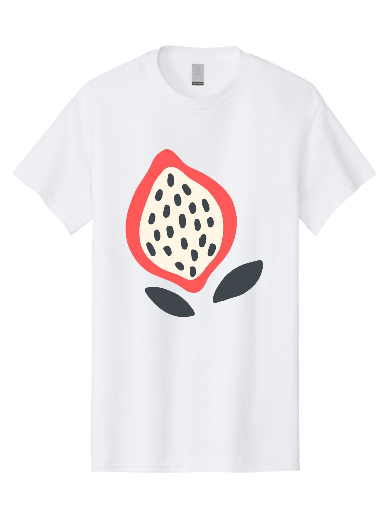 Dragon-Fruit Men'S Graphic Tee, 100% Cotton, Comfortable Casual Summer Wear, Machine Washable, Dragon Fruit, Exotic Fruit, Pink Skin, Black Seeds, White Pulp, Tropical Flavors, Healthy Eating, Fruit Illustration, Minimalist Art, Sweet Treat Aab695