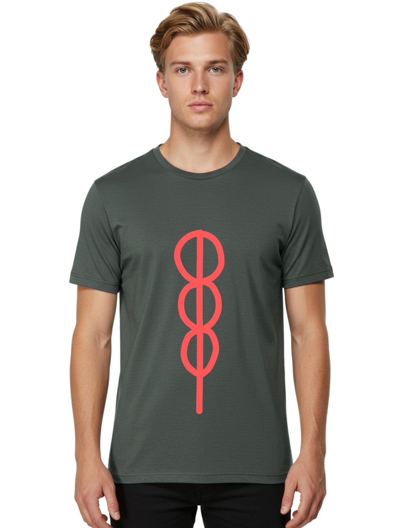 Eight-Symbol Men'S Graphic Tee, 100% Cotton, Comfortable Casual Summer Wear, Machine Washable, Psychedelic Symbol, Infinity Symbol, Number 8, Spiral Pattern, Abstract Design, Geometric Shape, Symbolic Art, Retro Aesthetic, Modern Graphic Aab696 23