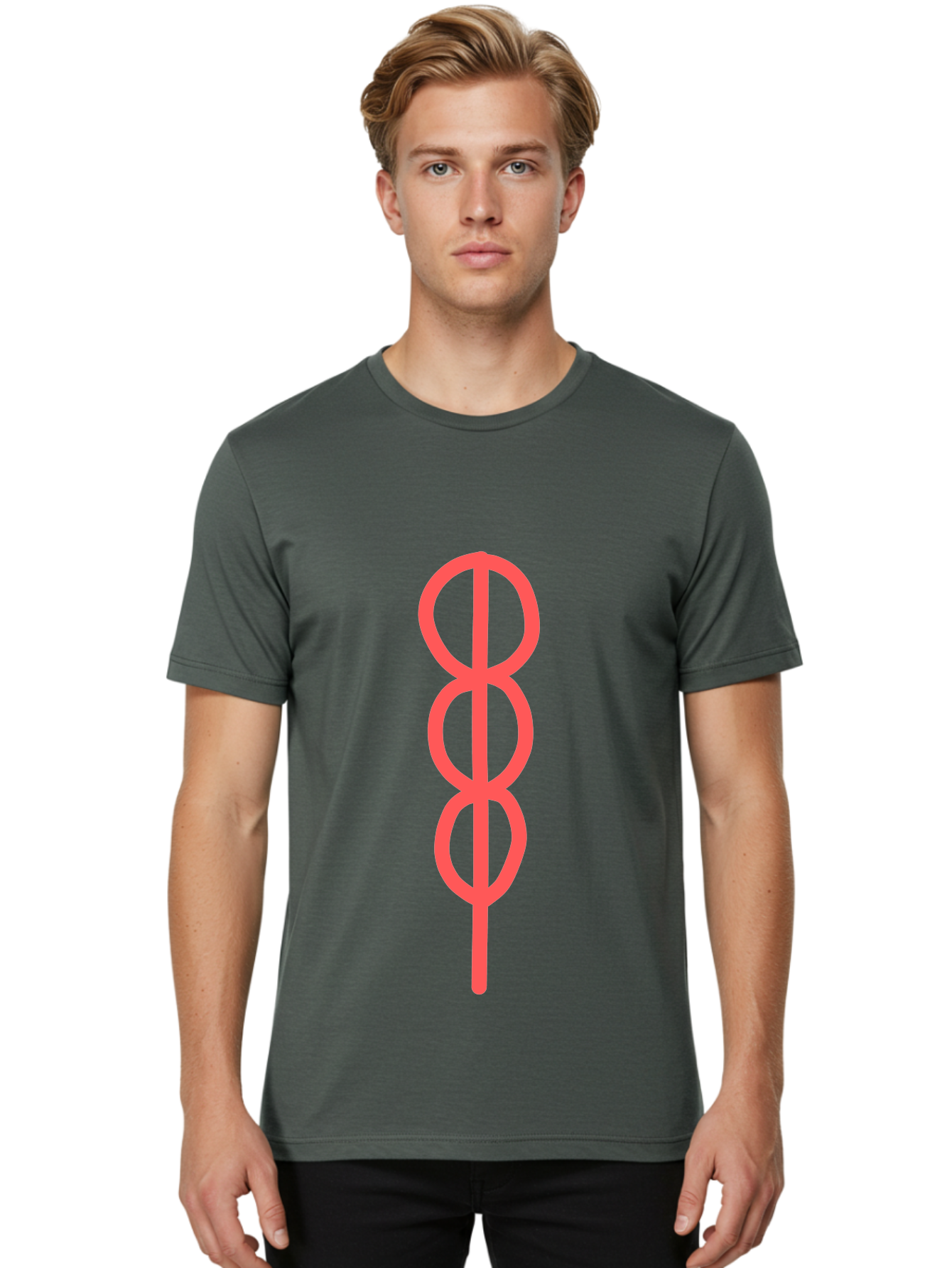 Eight-Symbol Men'S Graphic Tee, 100% Cotton, Comfortable Casual Summer Wear, Machine Washable, Psychedelic Symbol, Infinity Symbol, Number 8, Spiral Pattern, Abstract Design, Geometric Shape, Symbolic Art, Retro Aesthetic, Modern Graphic Aab696 16