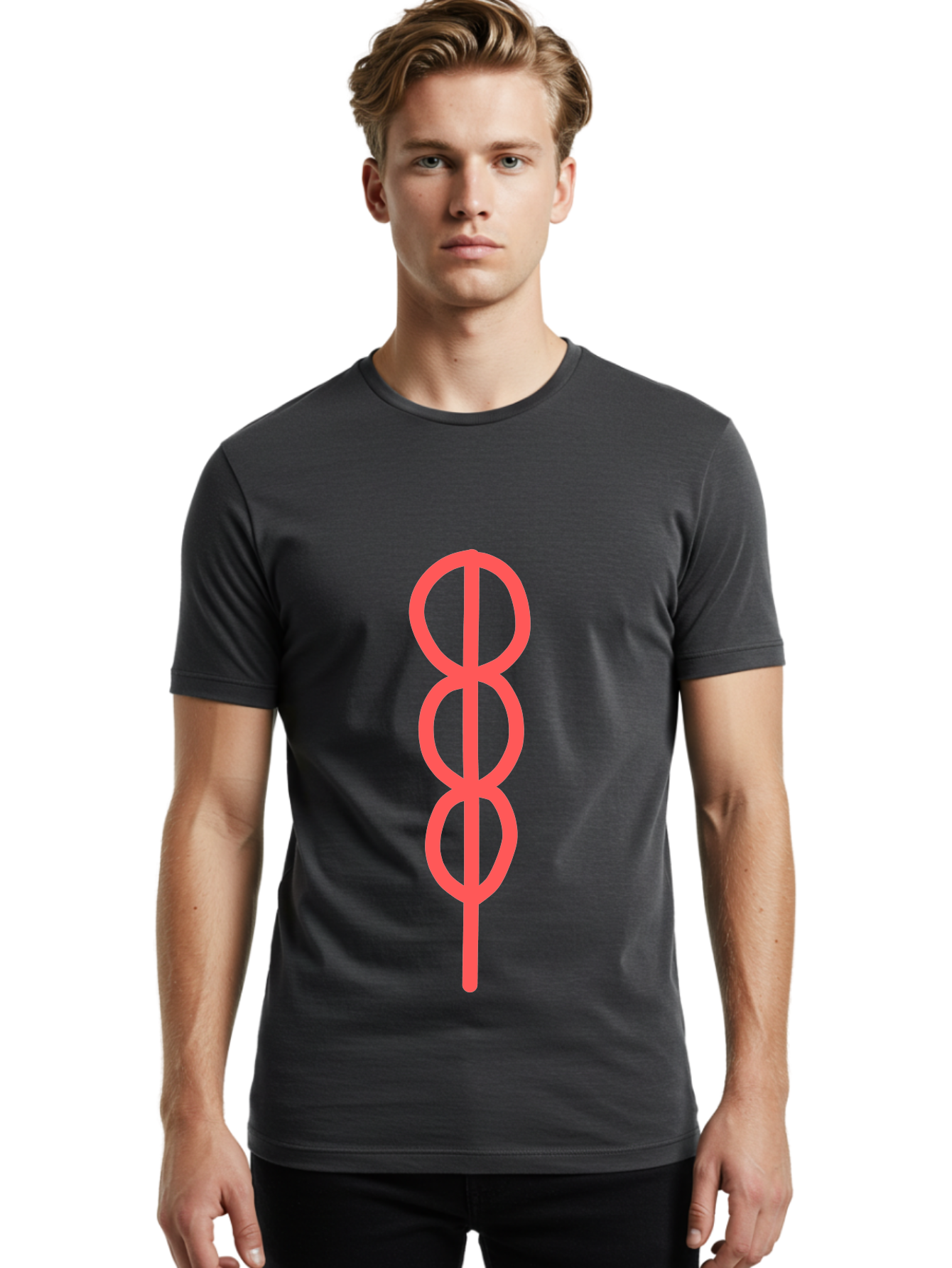 Eight-Symbol Men'S Graphic Tee, 100% Cotton, Comfortable Casual Summer Wear, Machine Washable, Psychedelic Symbol, Infinity Symbol, Number 8, Spiral Pattern, Abstract Design, Geometric Shape, Symbolic Art, Retro Aesthetic, Modern Graphic Aab696 30