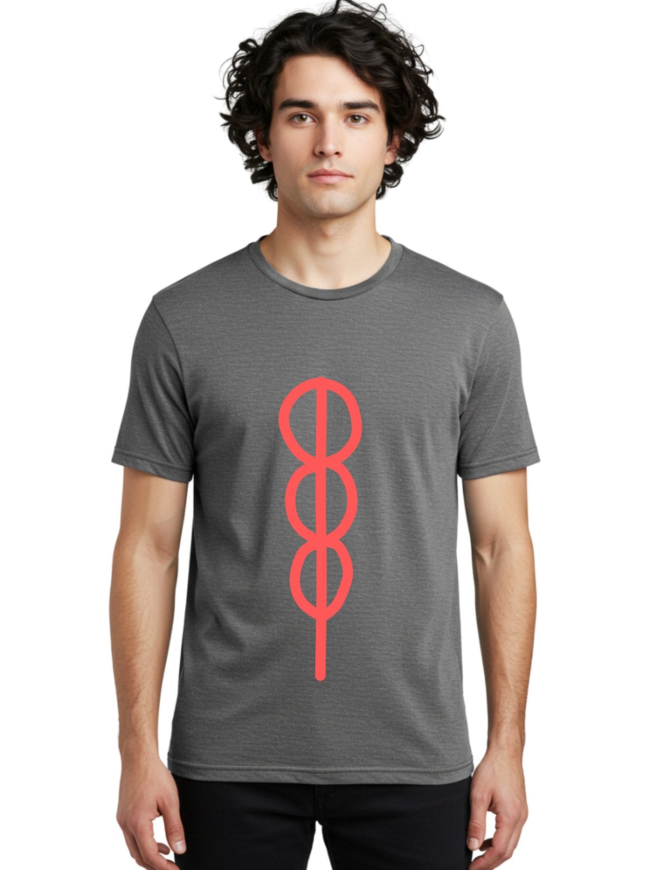 Eight-Symbol Men'S Graphic Tee, 100% Cotton, Comfortable Casual Summer Wear, Machine Washable, Psychedelic Symbol, Infinity Symbol, Number 8, Spiral Pattern, Abstract Design, Geometric Shape, Symbolic Art, Retro Aesthetic, Modern Graphic Aab696 25