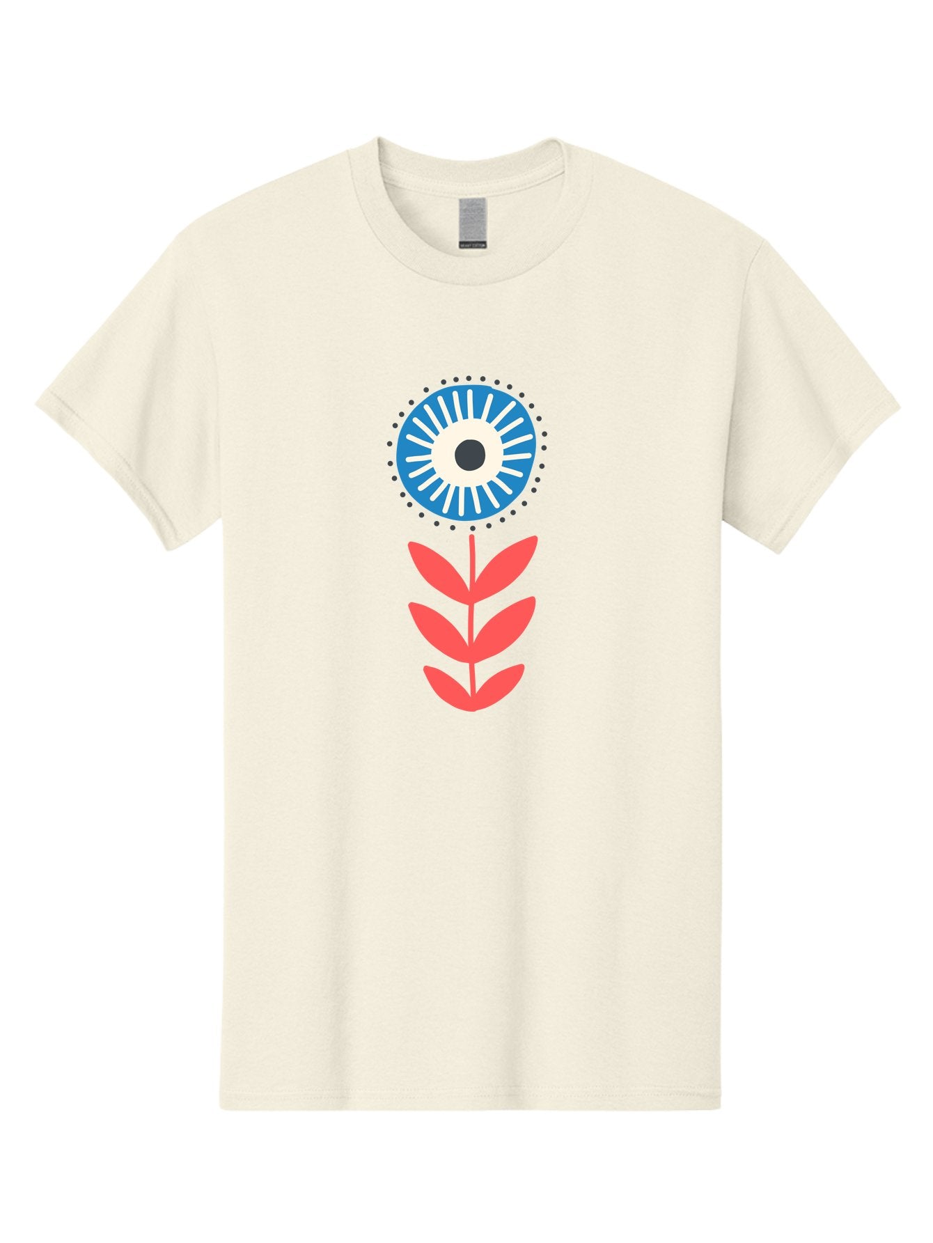 Eye-Flower-1 Men'S Graphic Tee, 100% Cotton, Comfortable Casual Summer Wear, Machine Washable, Evil Eye Symbol, Blue And White Eye, Protection Charm, Floral Design, Red Leaves, Abstract Art, Mystical Motif, Symbolic Artwork Aab698 15