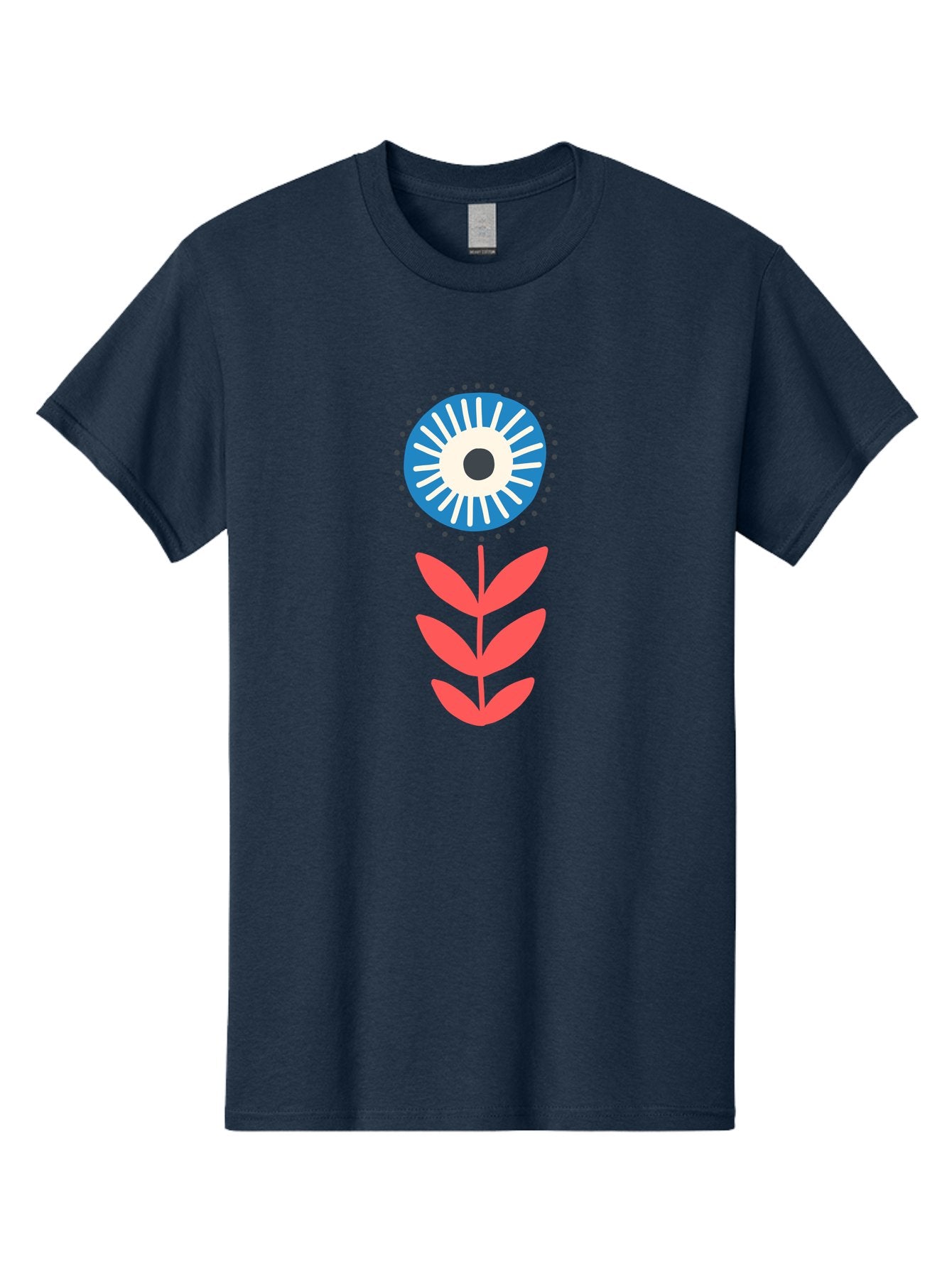 Eye-Flower-1 Men'S Graphic Tee, 100% Cotton, Comfortable Casual Summer Wear, Machine Washable, Evil Eye Symbol, Blue And White Eye, Protection Charm, Floral Design, Red Leaves, Abstract Art, Mystical Motif, Symbolic Artwork Aab698 12