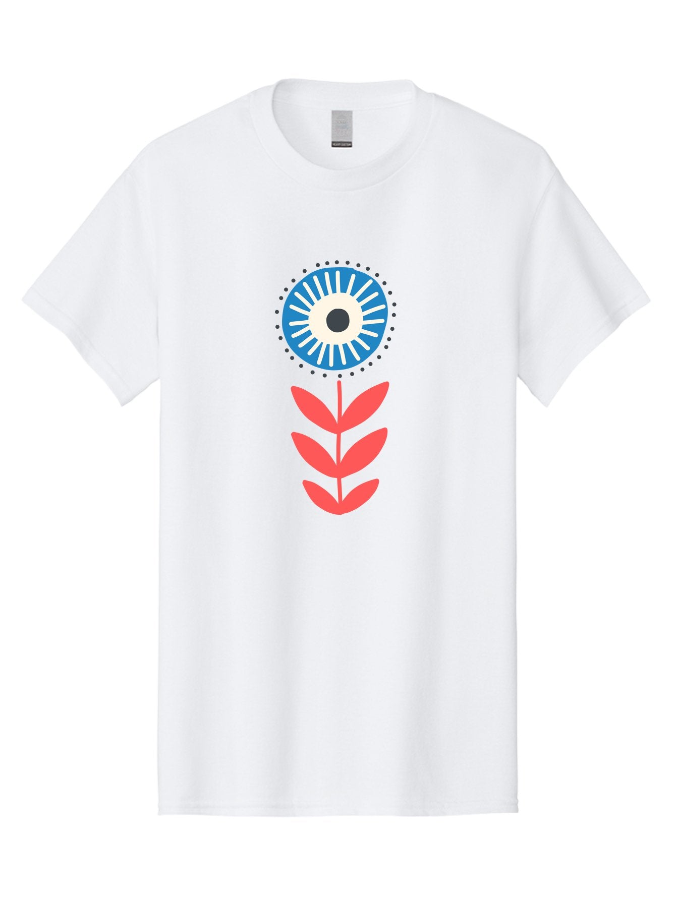 Eye-Flower-1 Men'S Graphic Tee, 100% Cotton, Comfortable Casual Summer Wear, Machine Washable, Evil Eye Symbol, Blue And White Eye, Protection Charm, Floral Design, Red Leaves, Abstract Art, Mystical Motif, Symbolic Artwork Aab698 4