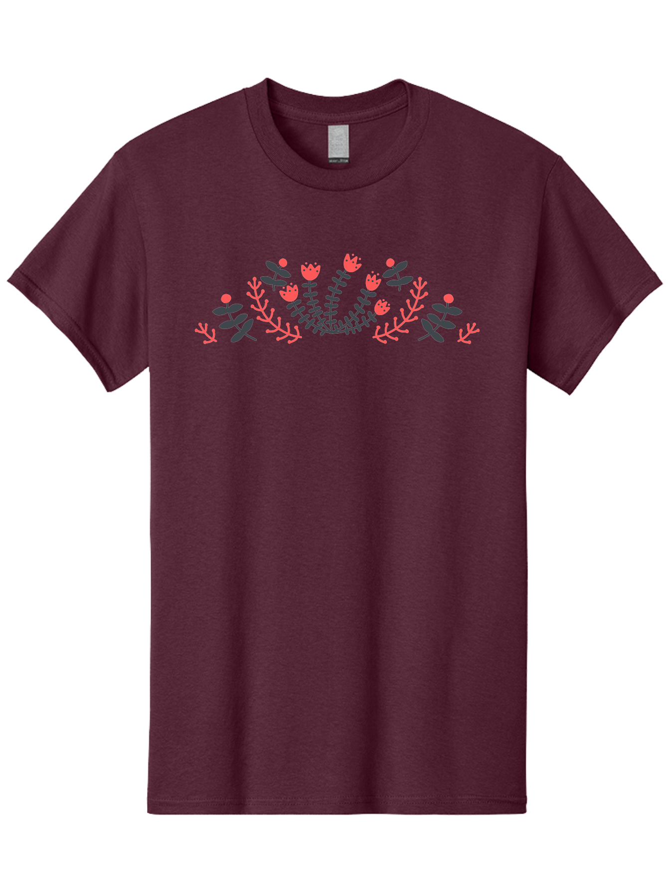 Floral-Design Men'S Graphic Tee, 100% Cotton, Comfortable Casual Summer Wear, Machine Washable, Floral Pattern, Elegant Design, Delicate Flowers, Pink Blooms, Dark Blue Leaves, Whimsical Arrangement, Beautiful Artwork, Floral Wreath, Aab700 29