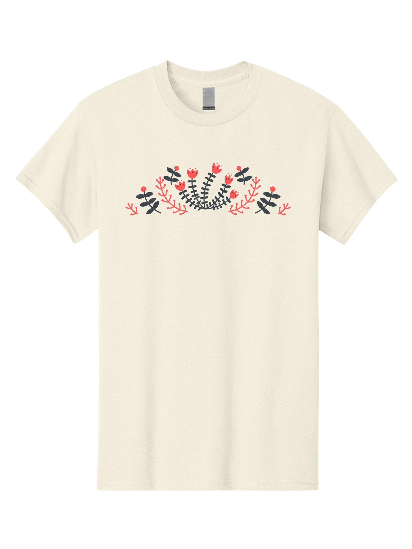 Floral-Design Men'S Graphic Tee, 100% Cotton, Comfortable Casual Summer Wear, Machine Washable, Floral Pattern, Elegant Design, Delicate Flowers, Pink Blooms, Dark Blue Leaves, Whimsical Arrangement, Beautiful Artwork, Floral Wreath, Aab700 4