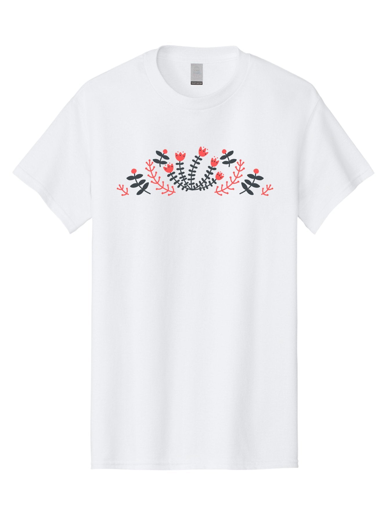 Floral-Design Men'S Graphic Tee, 100% Cotton, Comfortable Casual Summer Wear, Machine Washable, Floral Pattern, Elegant Design, Delicate Flowers, Pink Blooms, Dark Blue Leaves, Whimsical Arrangement, Beautiful Artwork, Floral Wreath, Aab700 8