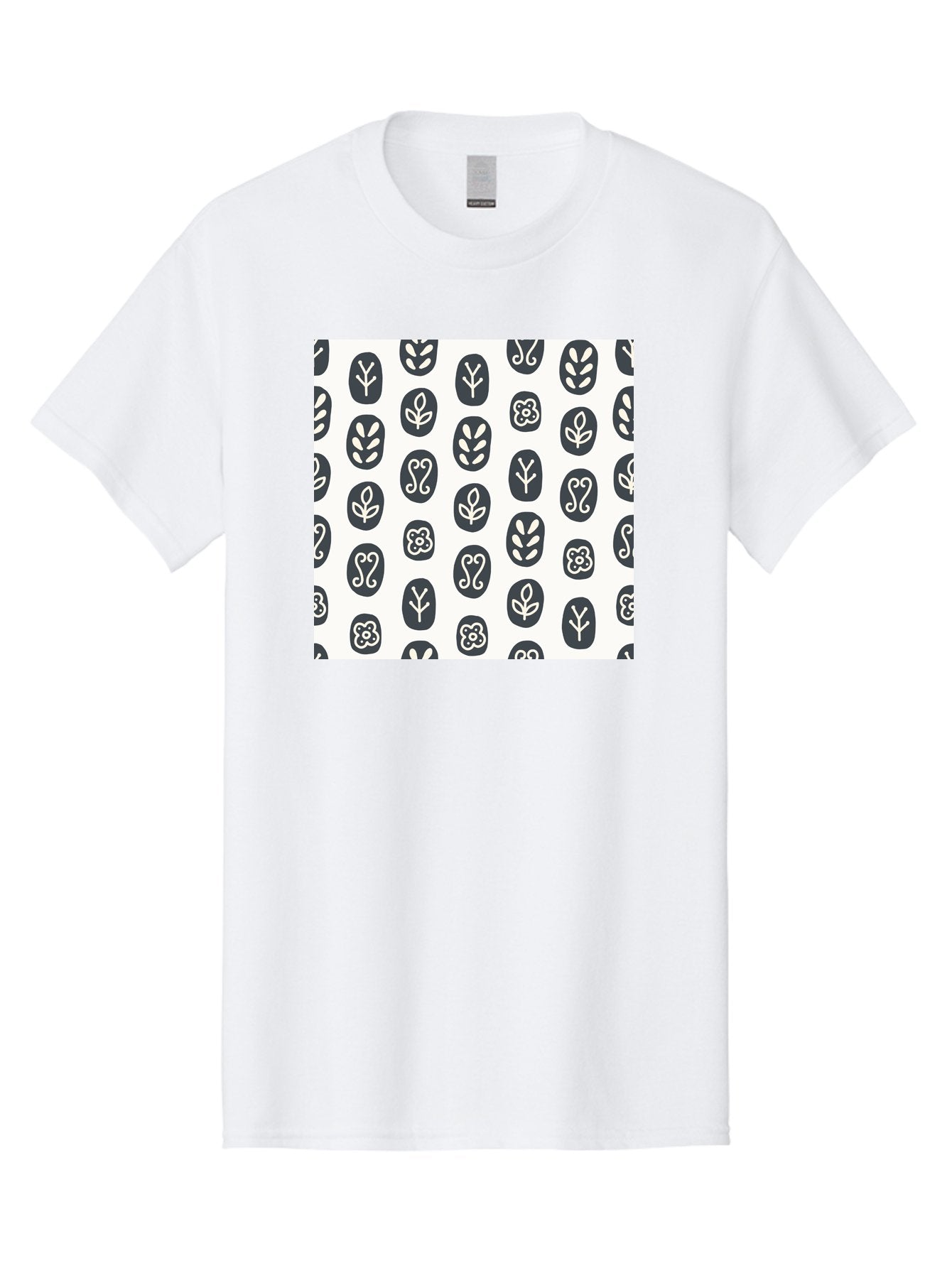 Floral-Pattern-16 Men'S Graphic Tee, 100% Cotton, Comfortable Casual Summer Wear, Machine Washable, Minimalist Botanical Design, Stylized Floral Motifs, Simple Shapes, Repetitive Pattern, Elegant Simplicity, Soothing Aesthetics, Aab709 7