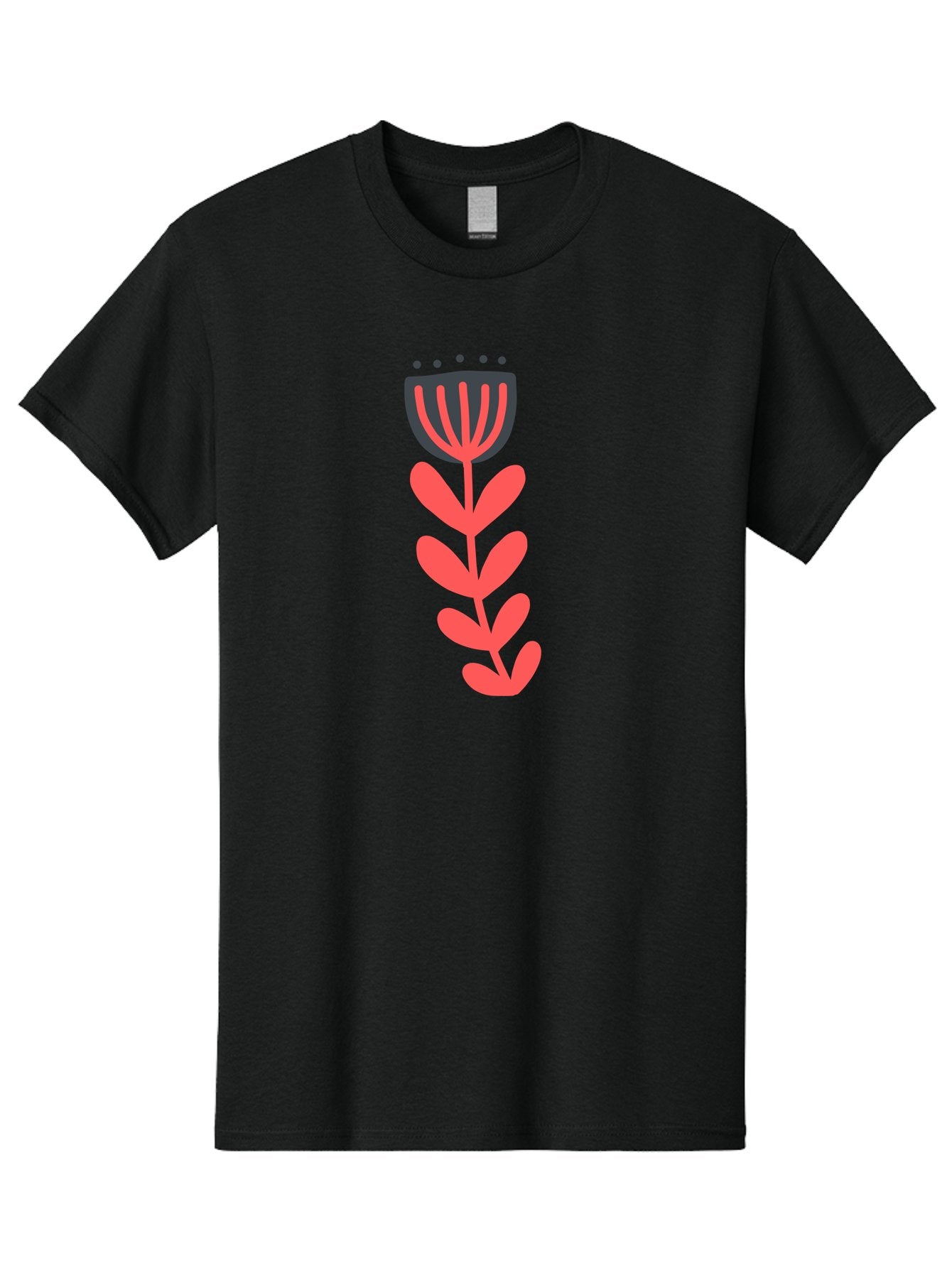 Flower-2 Men'S Graphic Tee, 100% Cotton, Comfortable Casual Summer Wear, Machine Washable, Simple Flower Design, Floral Pattern, Minimalist Art, Red And Black Hues, Bold Graphics, Stylized Bloom, Modern Illustration, Flower Graphic Aab722 3