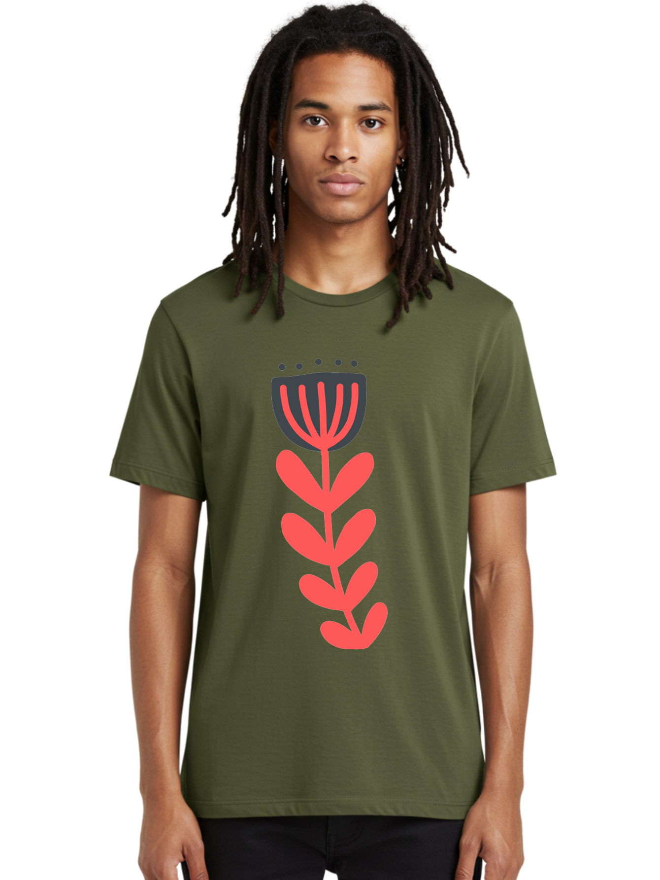Flower-2 Men'S Graphic Tee, 100% Cotton, Comfortable Casual Summer Wear, Machine Washable, Simple Flower Design, Floral Pattern, Minimalist Art, Red And Black Hues, Bold Graphics, Stylized Bloom, Modern Illustration, Flower Graphic Aab722 16