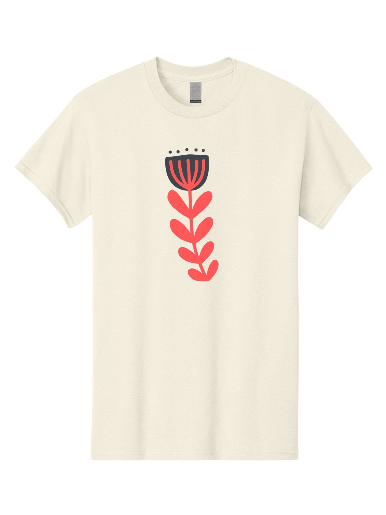 Flower-2 Men'S Graphic Tee, 100% Cotton, Comfortable Casual Summer Wear, Machine Washable, Simple Flower Design, Floral Pattern, Minimalist Art, Red And Black Hues, Bold Graphics, Stylized Bloom, Modern Illustration, Flower Graphic Aab722 4
