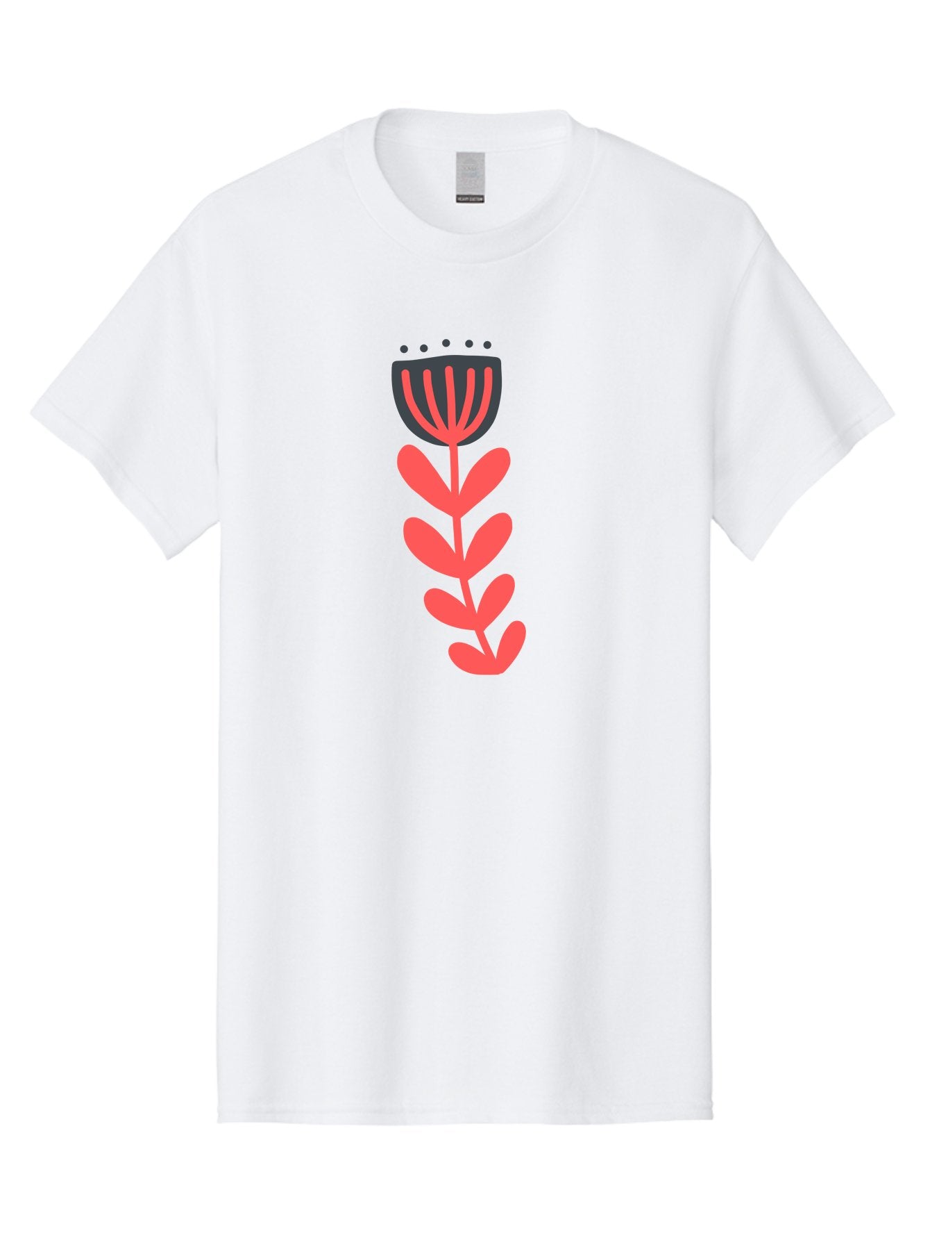 Flower-2 Men'S Graphic Tee, 100% Cotton, Comfortable Casual Summer Wear, Machine Washable, Simple Flower Design, Floral Pattern, Minimalist Art, Red And Black Hues, Bold Graphics, Stylized Bloom, Modern Illustration, Flower Graphic Aab722