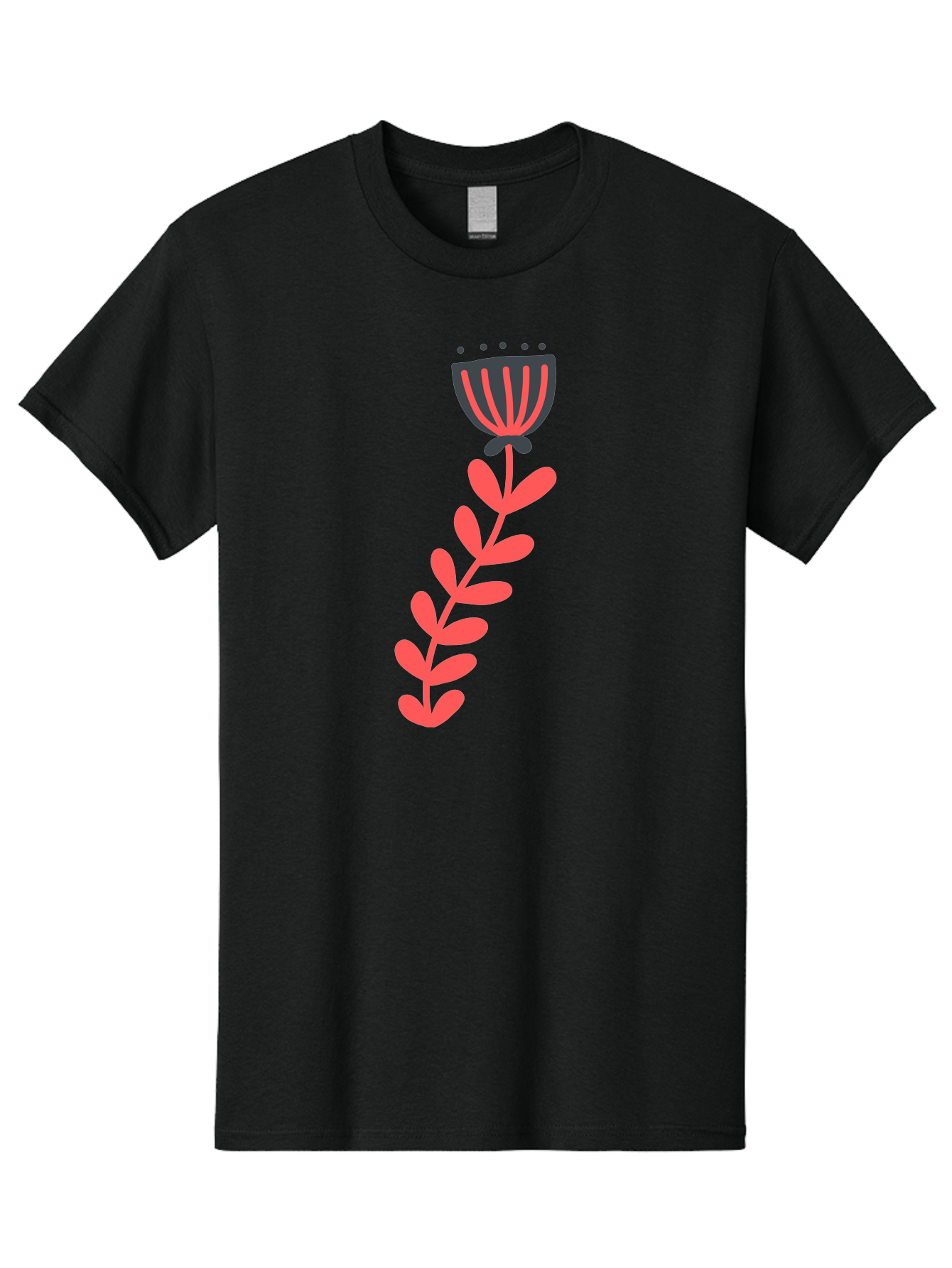 Flower-3 Men'S Graphic Tee, 100% Cotton, Comfortable Casual Summer Wear, Machine Washable, Simple Flower Illustration, Pink And Black Flower, Minimalist Design, Bold Lines, Graphic Art, Floral Motif, Modern Style Aab723 21