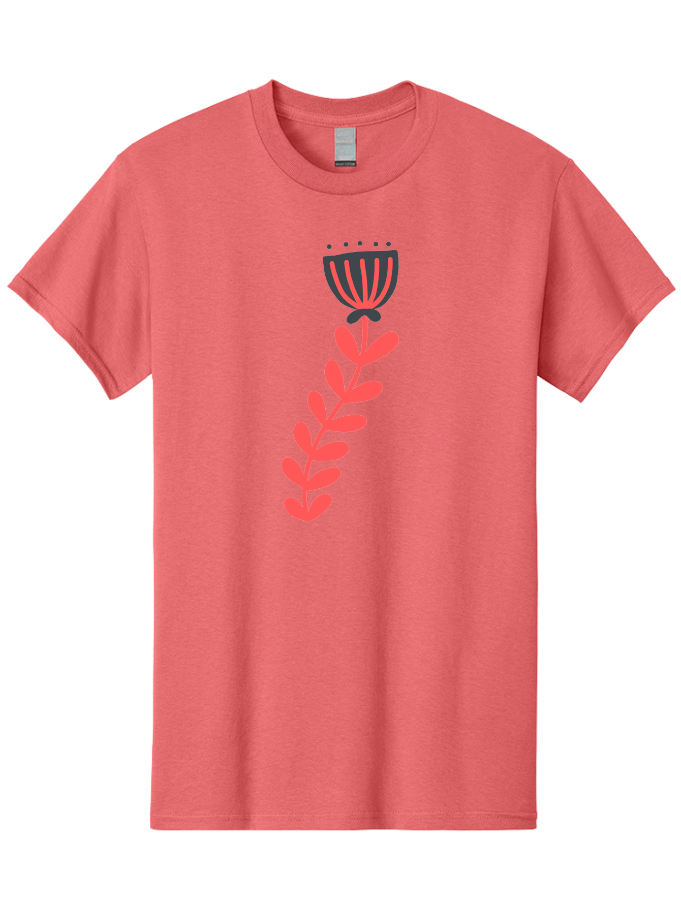 Flower-3 Men'S Graphic Tee, 100% Cotton, Comfortable Casual Summer Wear, Machine Washable, Simple Flower Illustration, Pink And Black Flower, Minimalist Design, Bold Lines, Graphic Art, Floral Motif, Modern Style Aab723 23